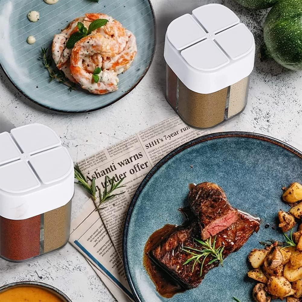 Contenedor de Especias 4 en 1 AKOAK - Blanco, 7.5 cm