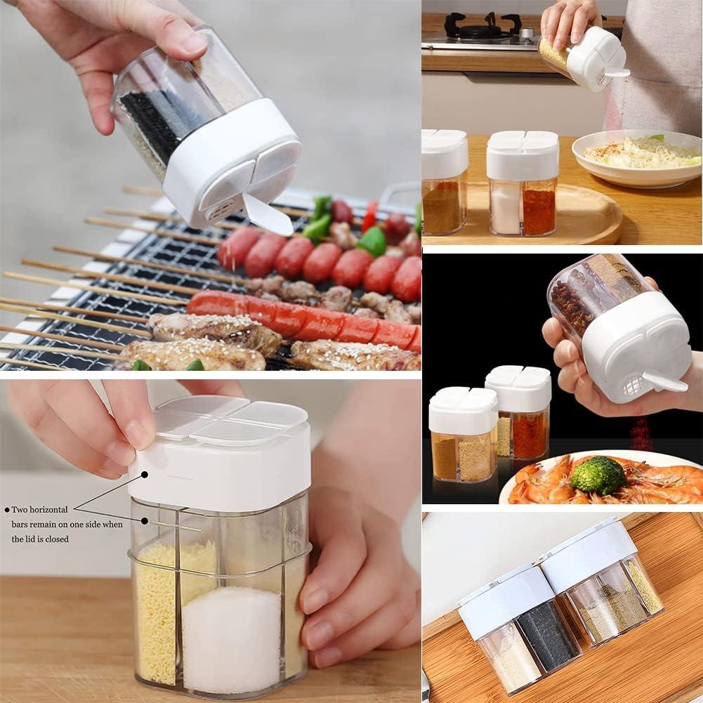 Contenedor de Especias 4 en 1 AKOAK - Blanco, 7.5 cm