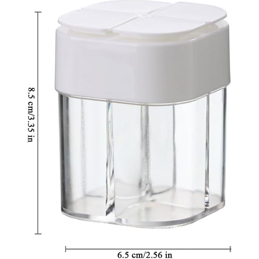 Contenedor de Especias 4 en 1 AKOAK - Blanco, 7.5 cm