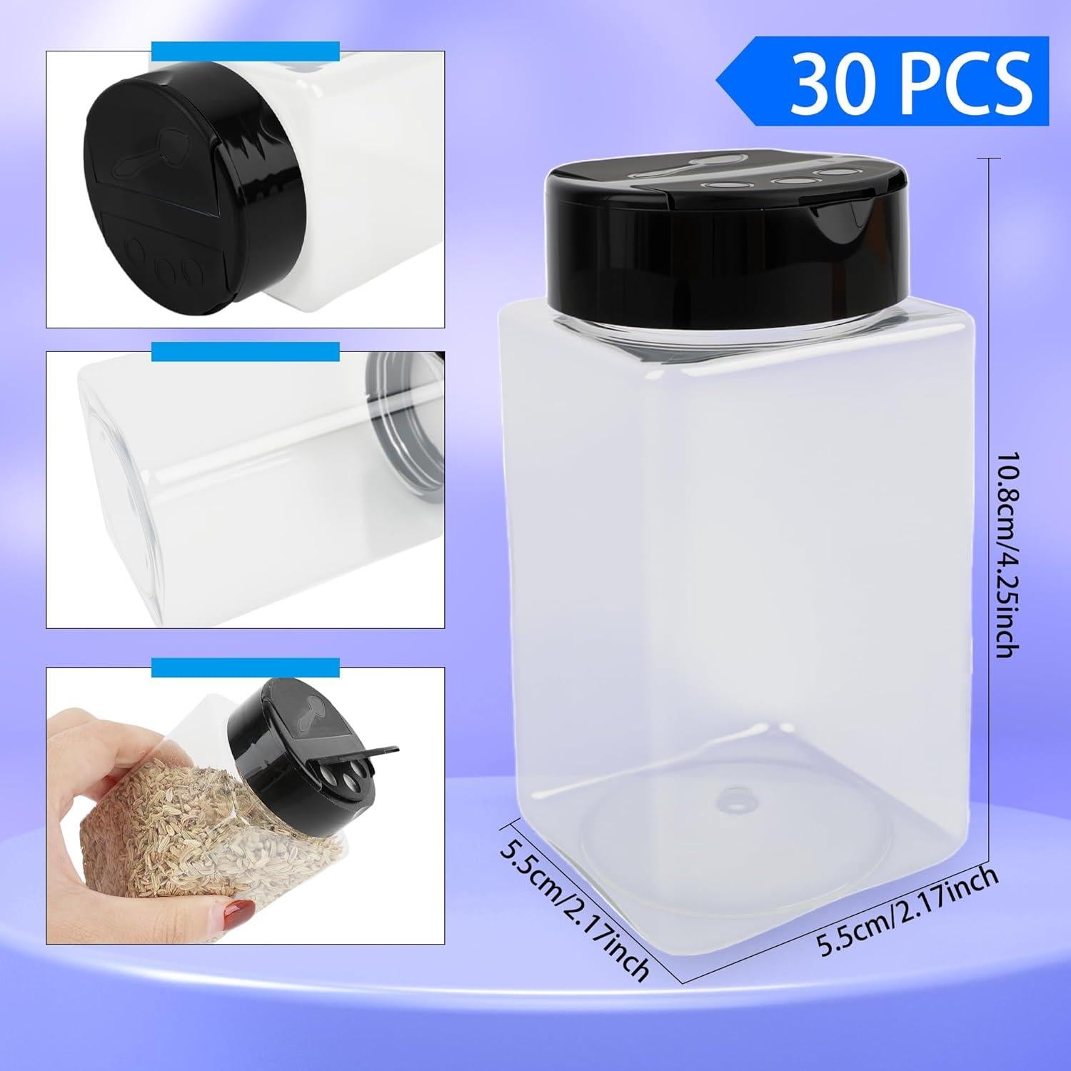 Paquete de 30 frascos de especias Medanera 250 ml claros