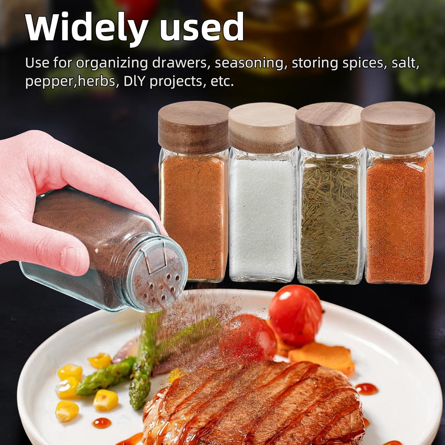 Set de 6 Tarros de Especias de Vidrio 4oz EISPAP con Tapas de Madera