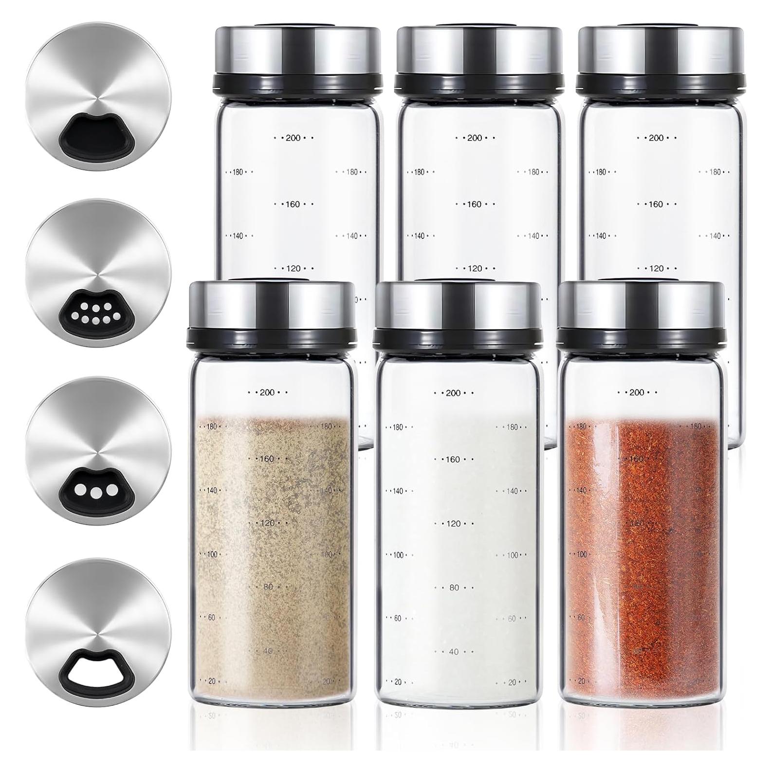 Juego de 6 tarros de especias de vidrio QUYLIXX 207 ml