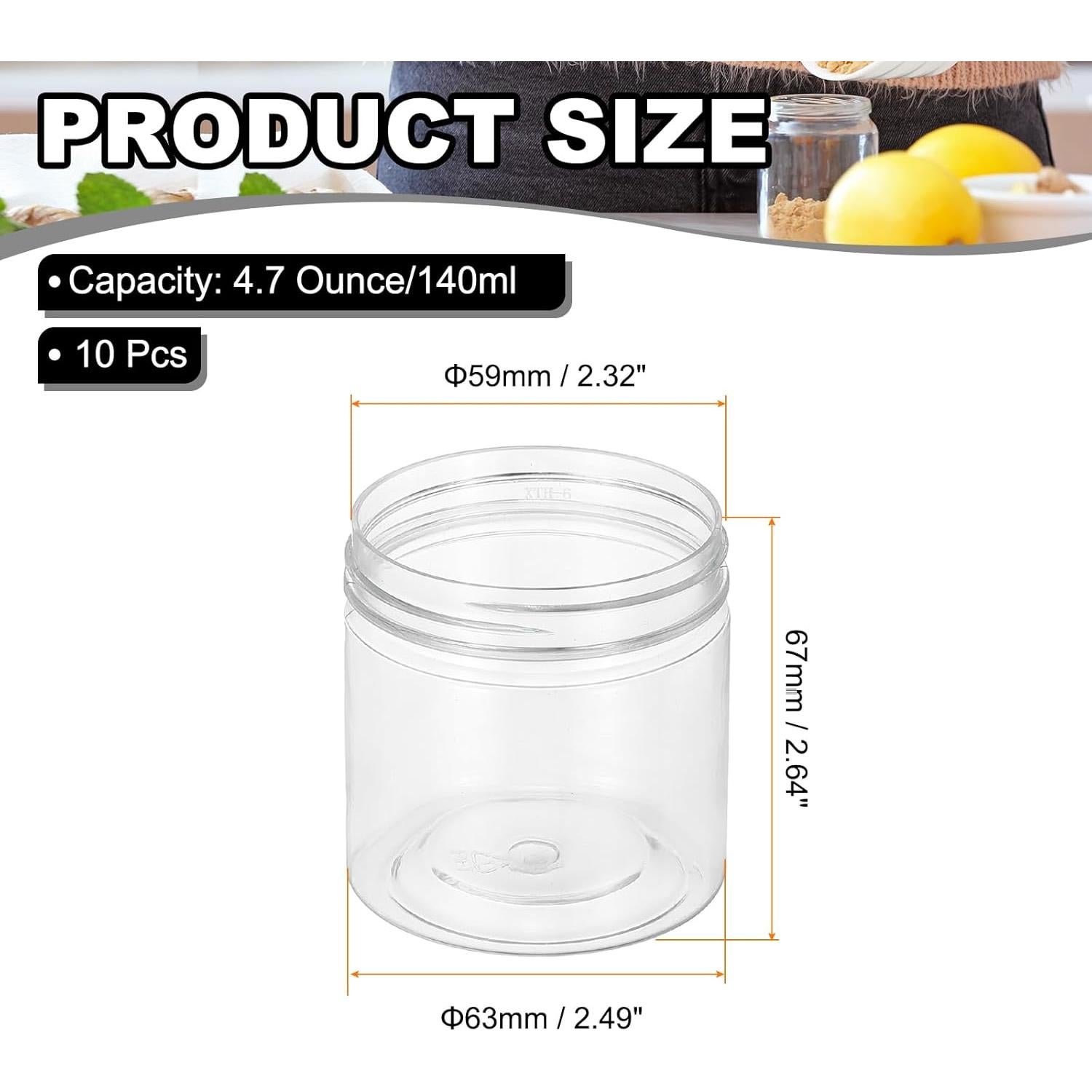 PATIKIL 4.7oz Plastic Spice Jars with Shaker Lids, 10 Pcs Refillable Empty Seasoning Containers Bottle with Label Marker Pen for Storing Spice Salt Herbs Powders Condiment, Clear