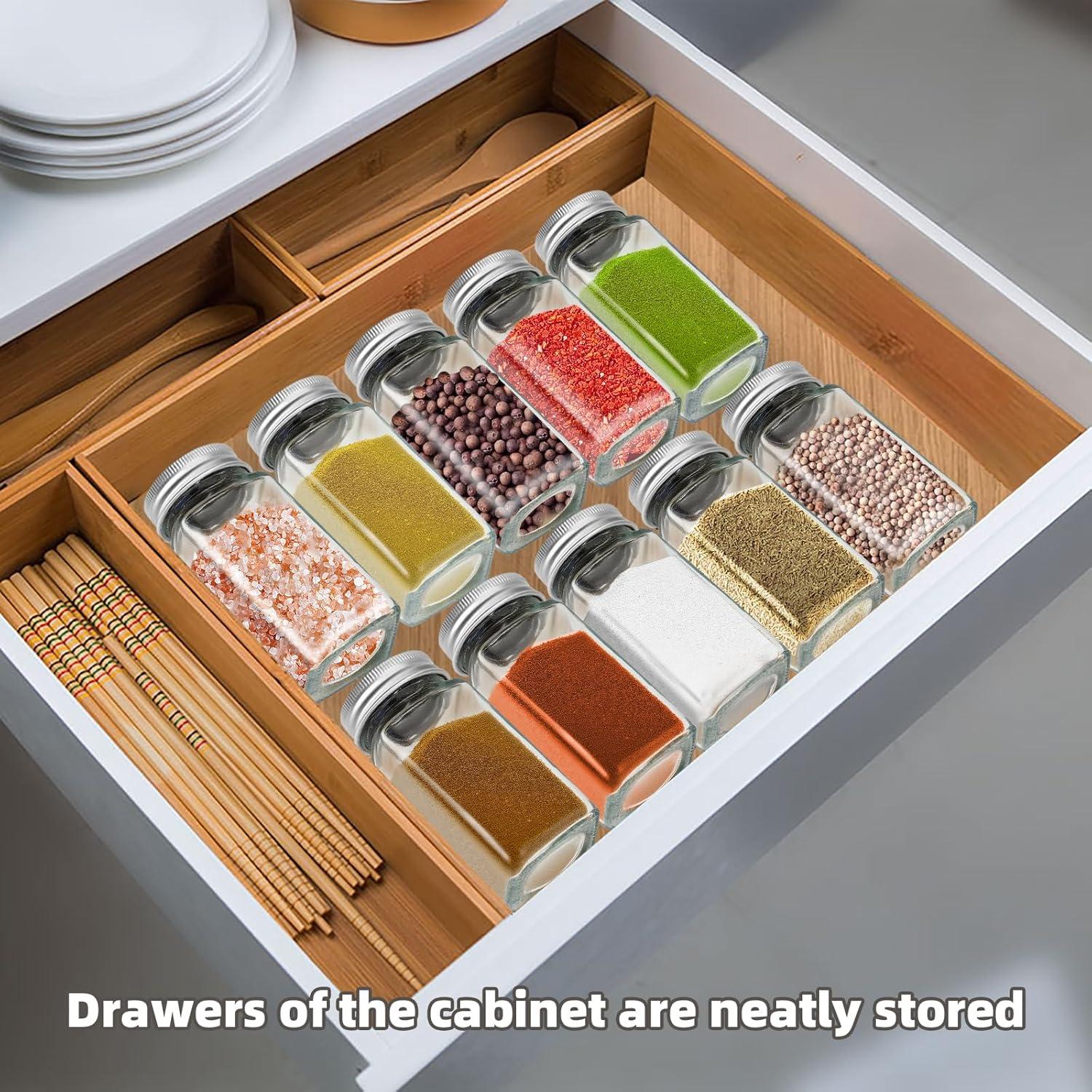 Juego de 2 Tarros de Especias de Vidrio 4 oz REUJIHXY con Etiquetas