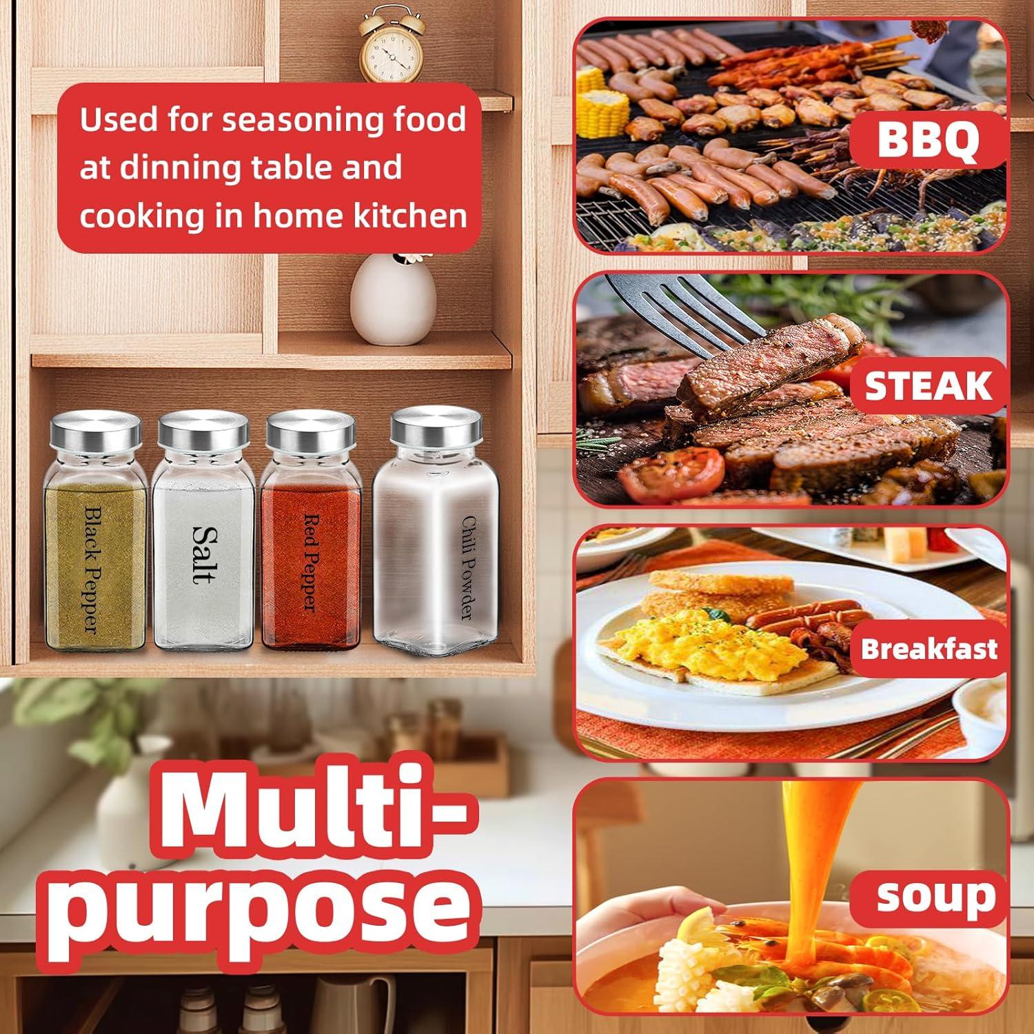 Set de 2 Tarros de Especias de Vidrio REUJIHXY 170g con Etiquetas