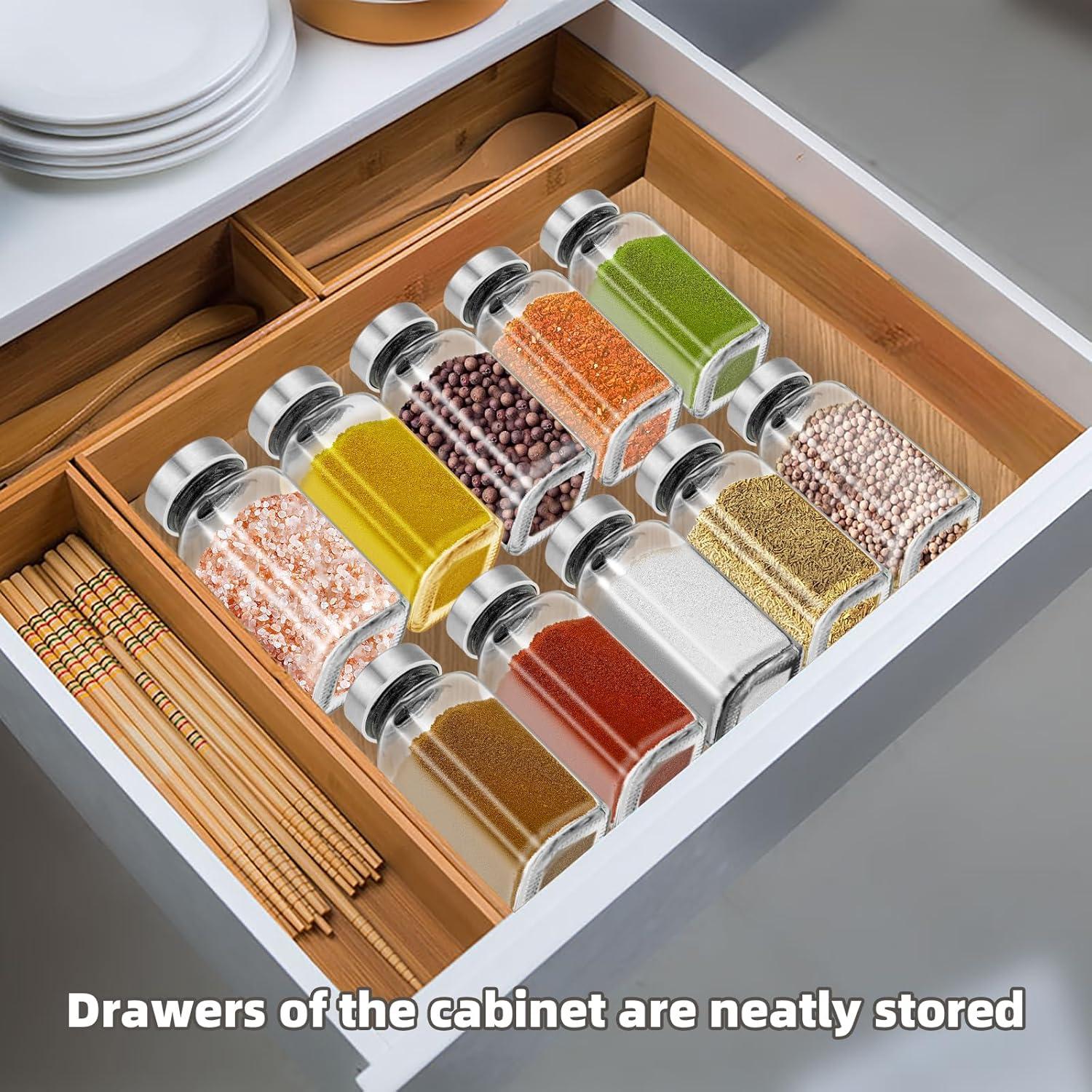 Set de 2 Tarros de Especias de Vidrio REUJIHXY 170g con Etiquetas