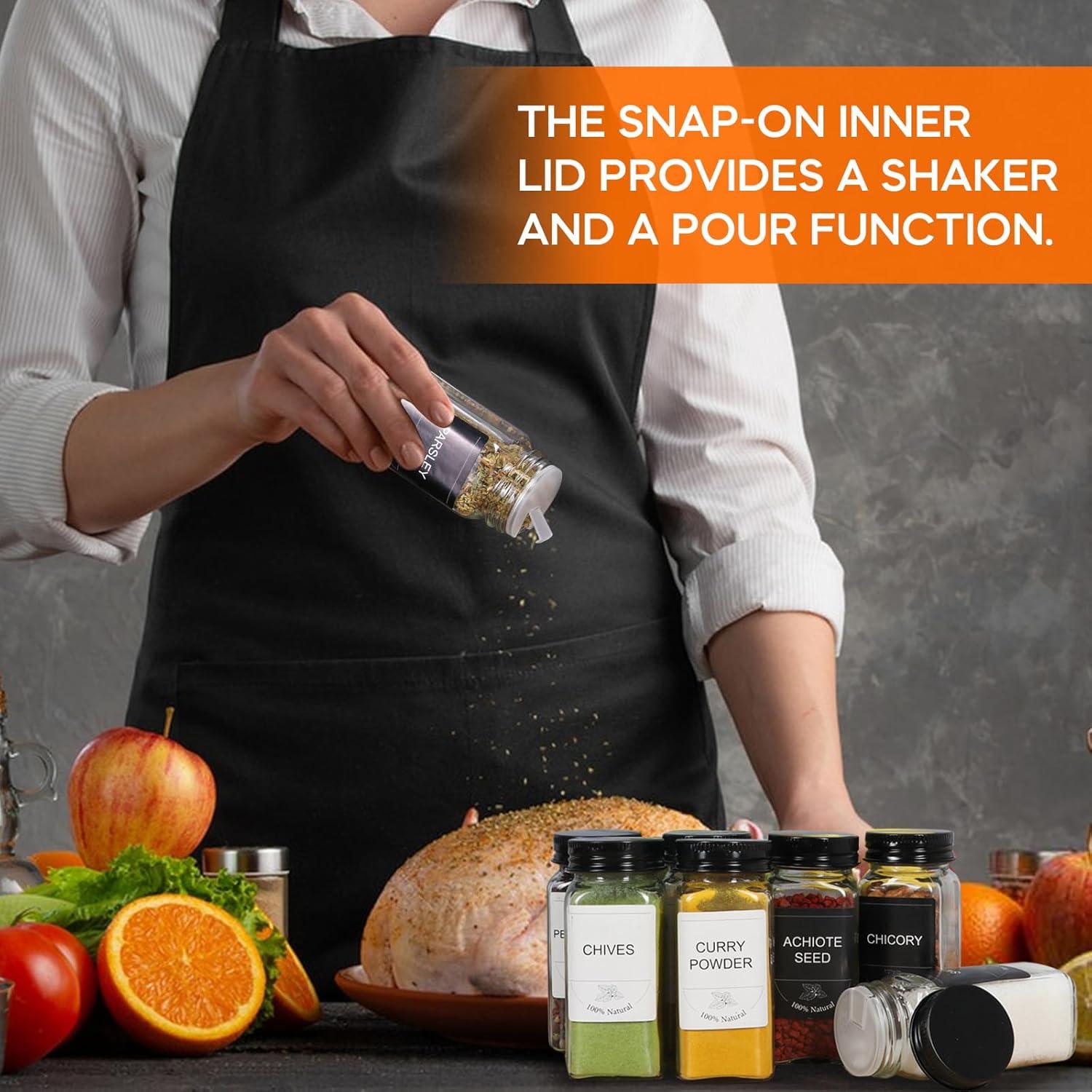 Tarros de Especias Vacíos AuroTrends 4oz 48 Piezas con Etiquetas