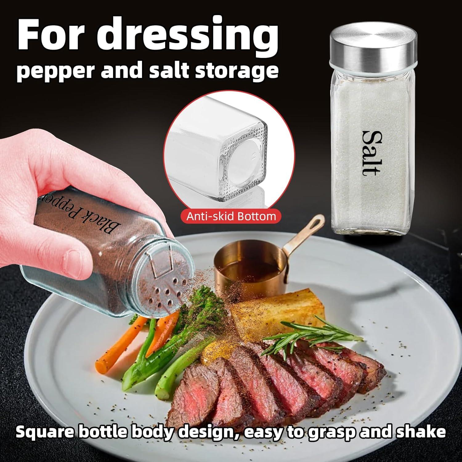 Juego de 2 Tarros de Especias de Vidrio 4 oz con Etiquetas