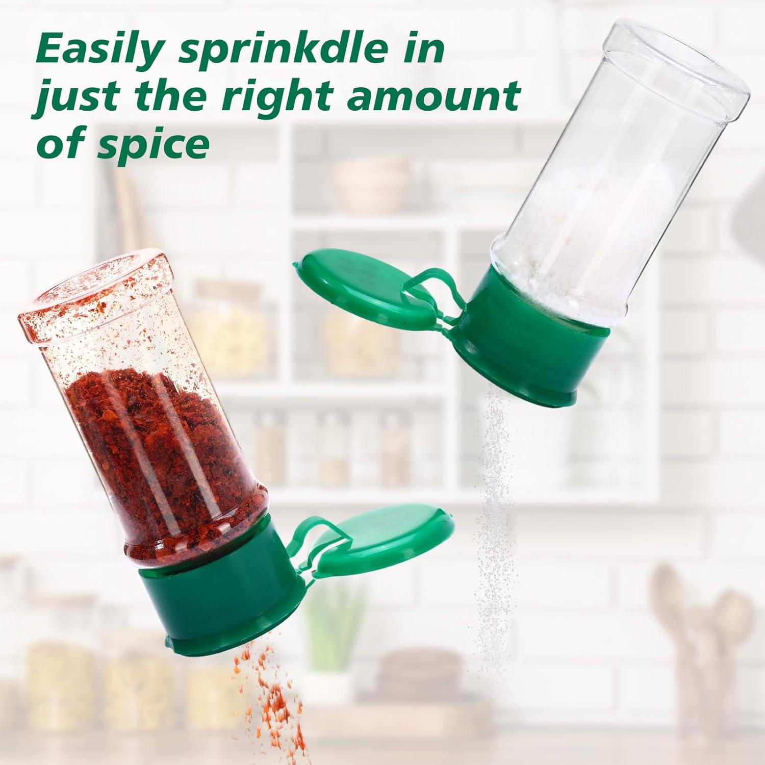 100 Tarros de Plástico para Especias Amyhill 60ml Verde