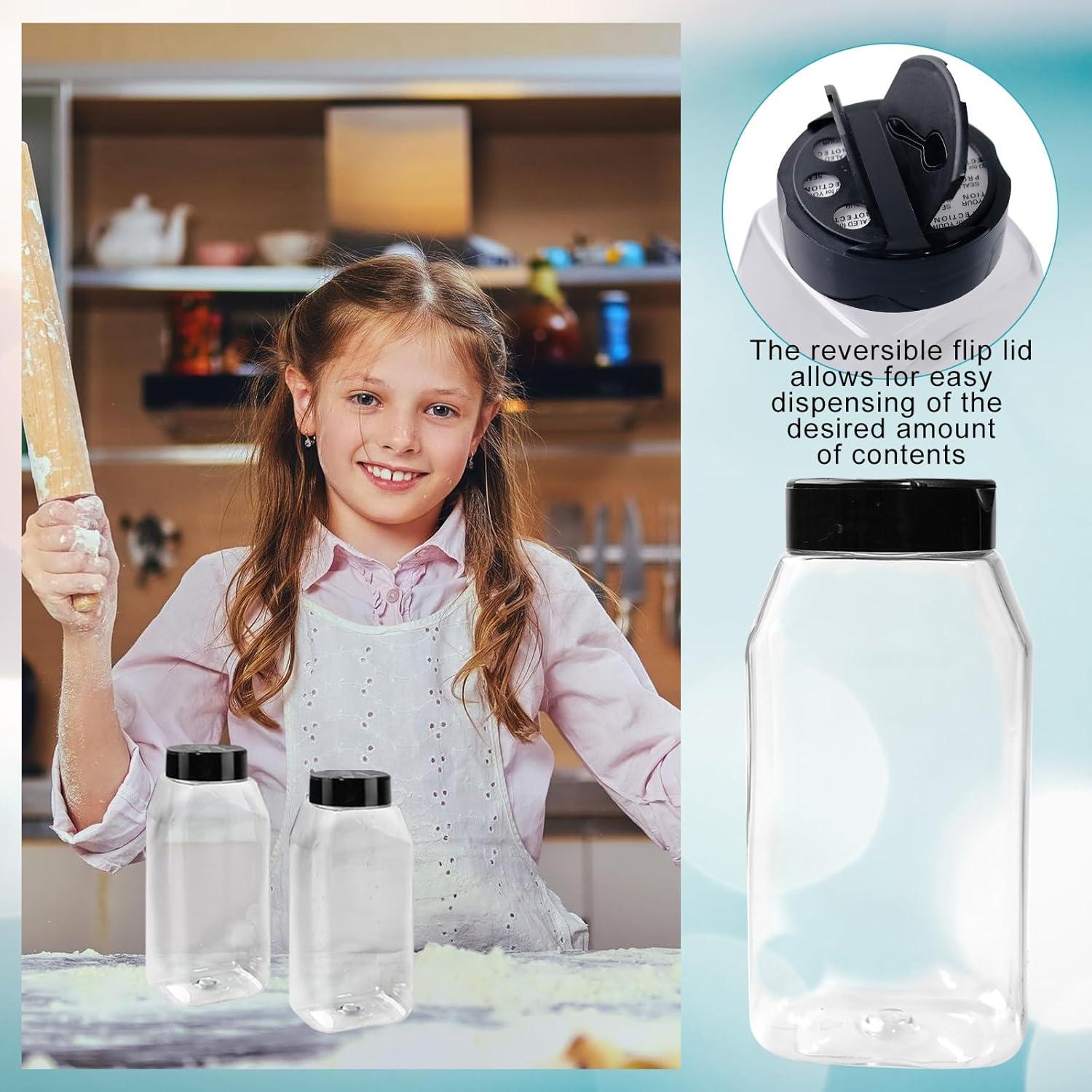 34 Tarros de Especias de Plástico SENONAPO 480 ml con Tapa Abatible