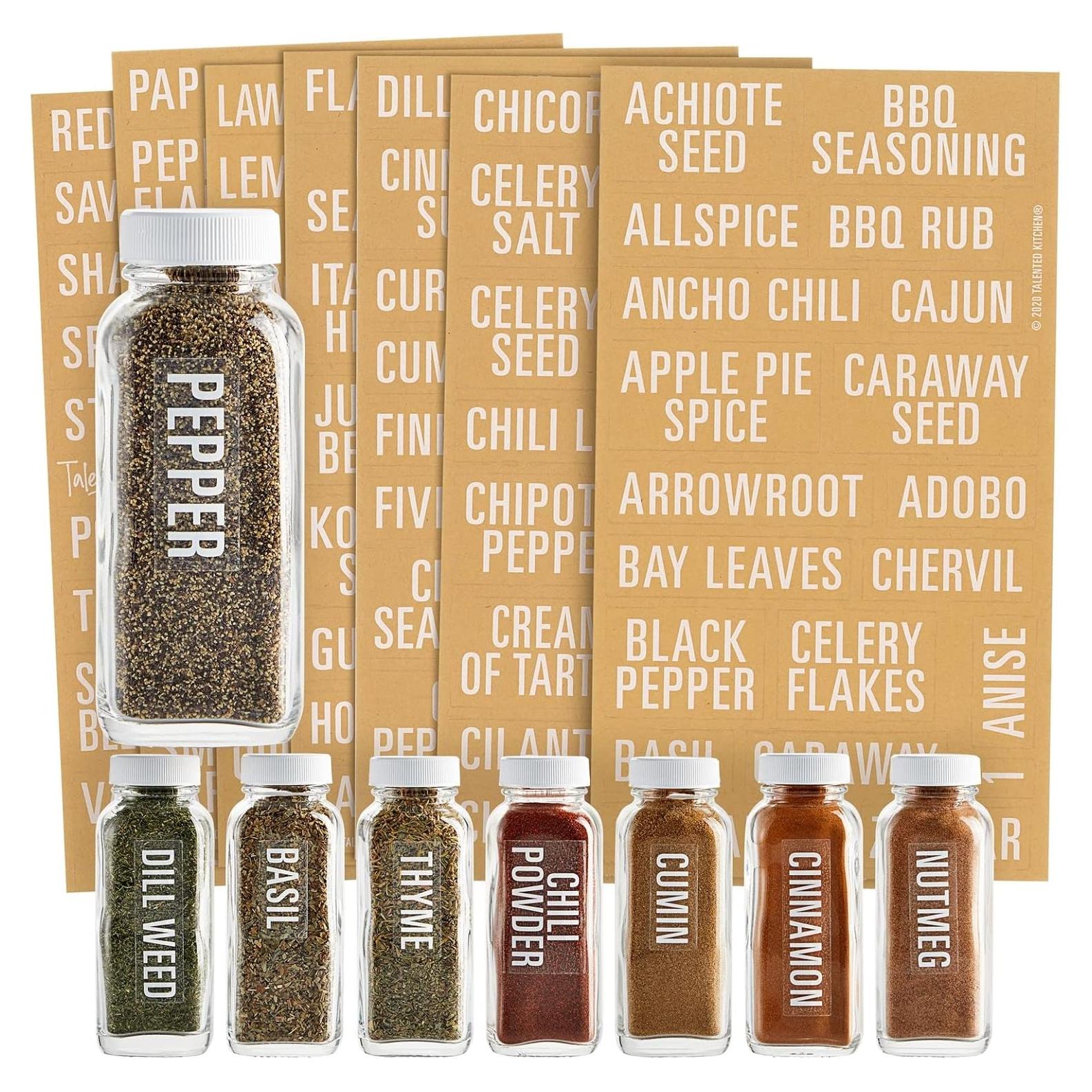 Etiquetas de Especias Cocina Talentosa - 134 Piezas Vinilo Blanco
