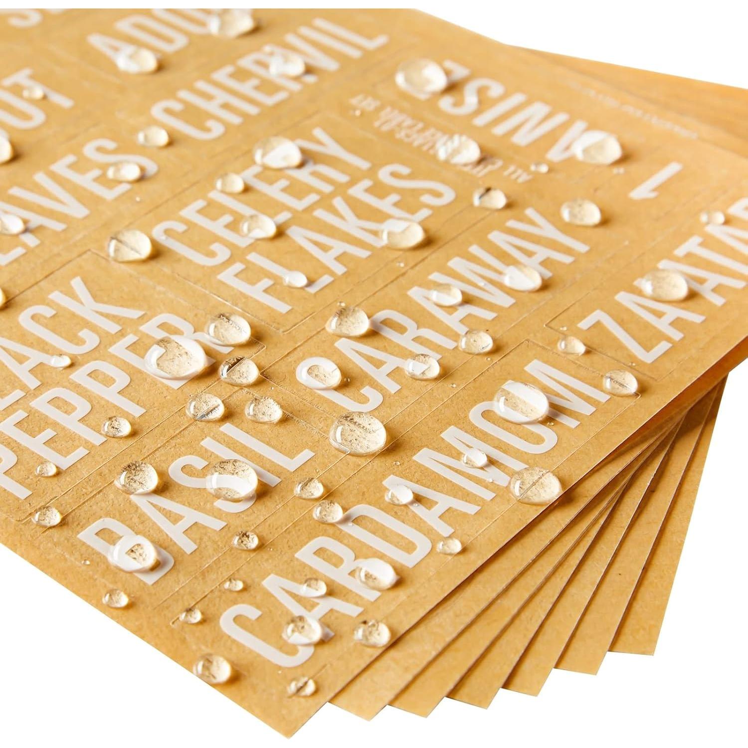 Etiquetas de Especias Cocina Talentosa - 134 Piezas Vinilo Blanco