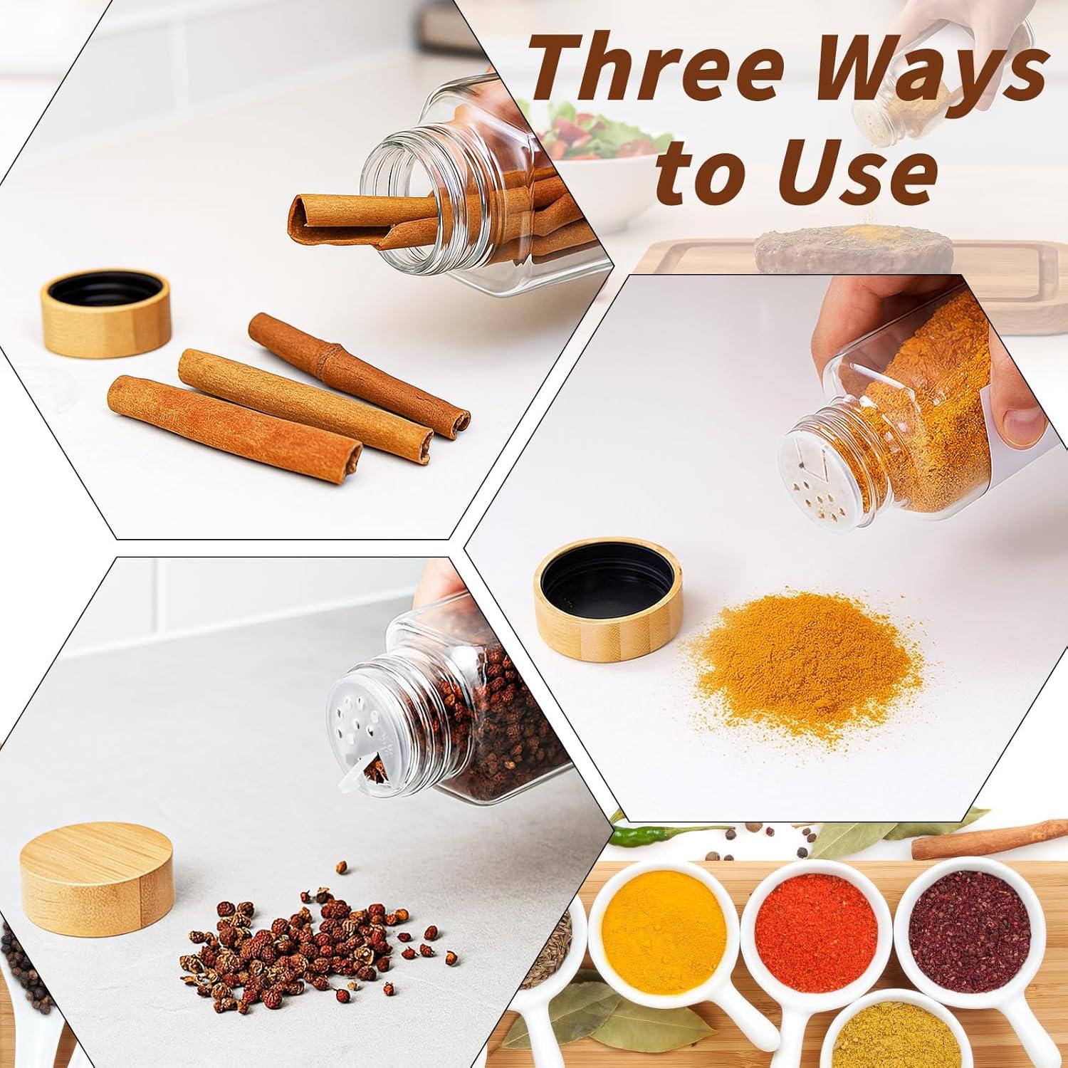 Set de 8 Tarros de Especias de Vidrio JEORGU con Etiquetas