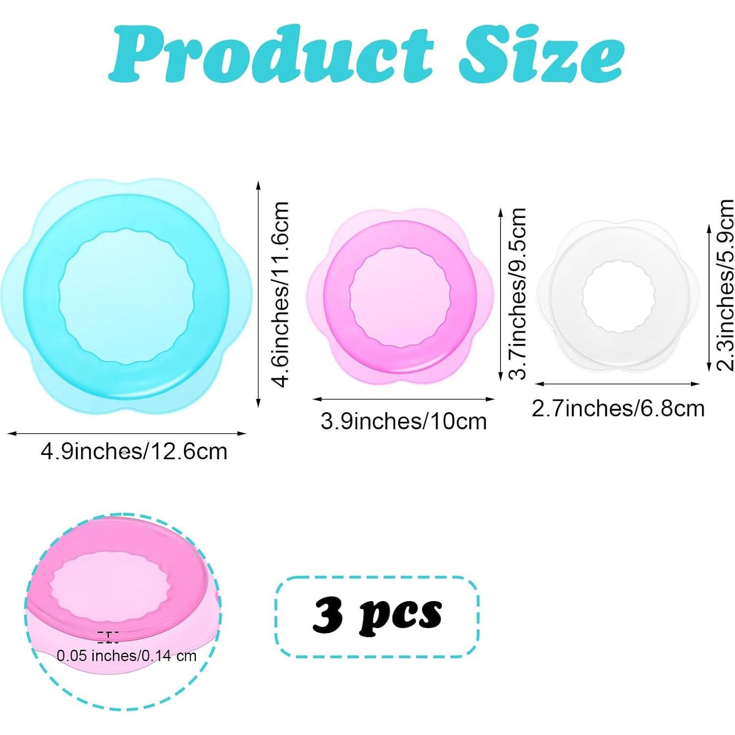 Tapa de Silicona ElevateTech 3 Pcs Reutilizables para Alimentos