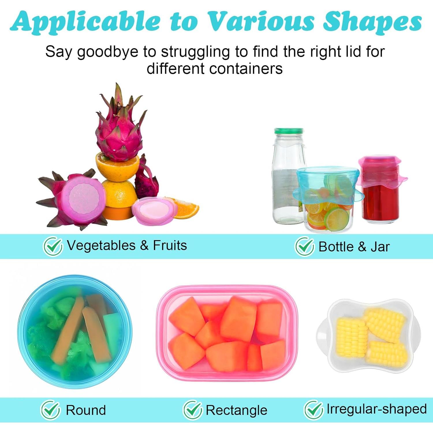 Tapa de Silicona ElevateTech 3 Pcs Reutilizables para Alimentos