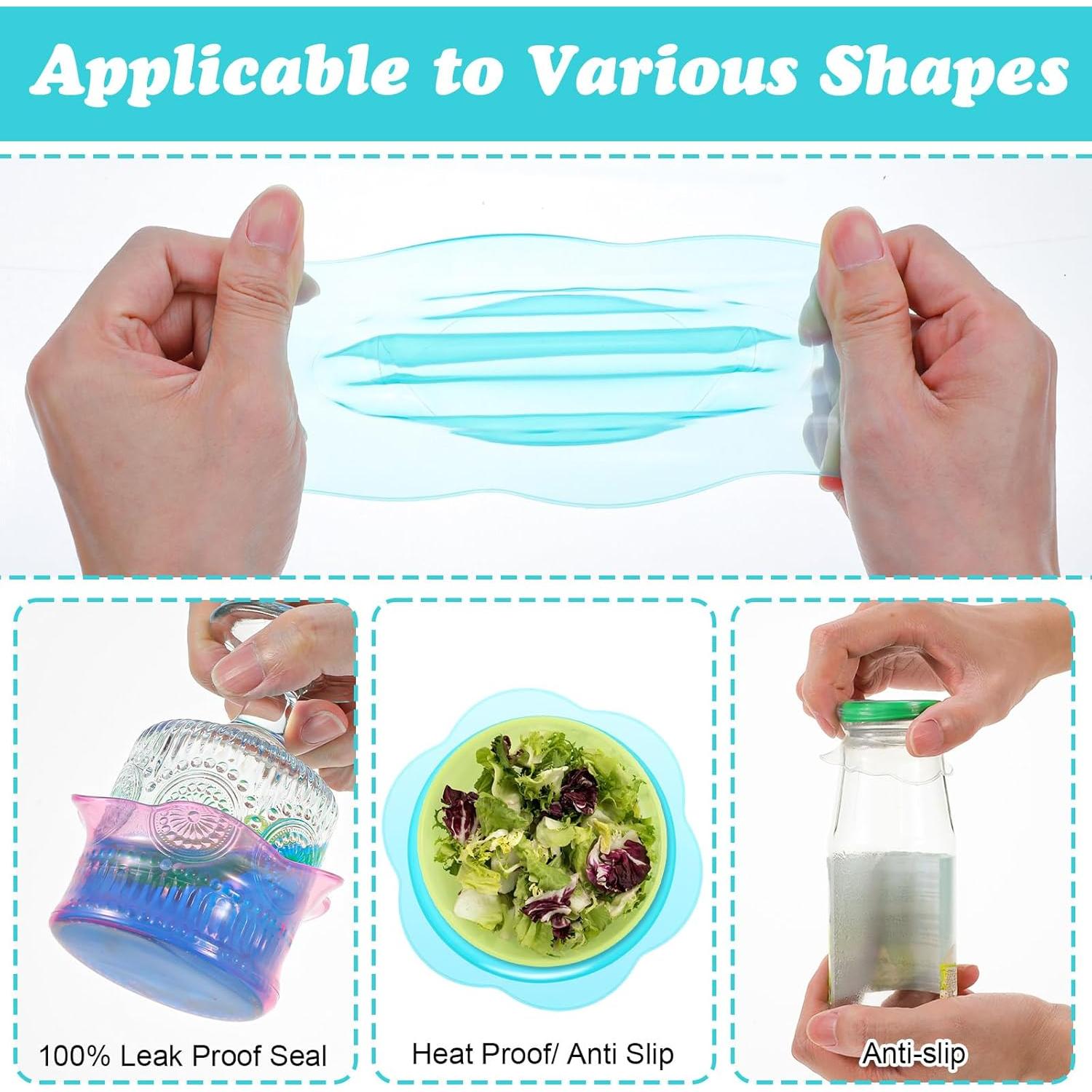 Tapa de Silicona ElevateTech 3 Pcs Reutilizables para Alimentos