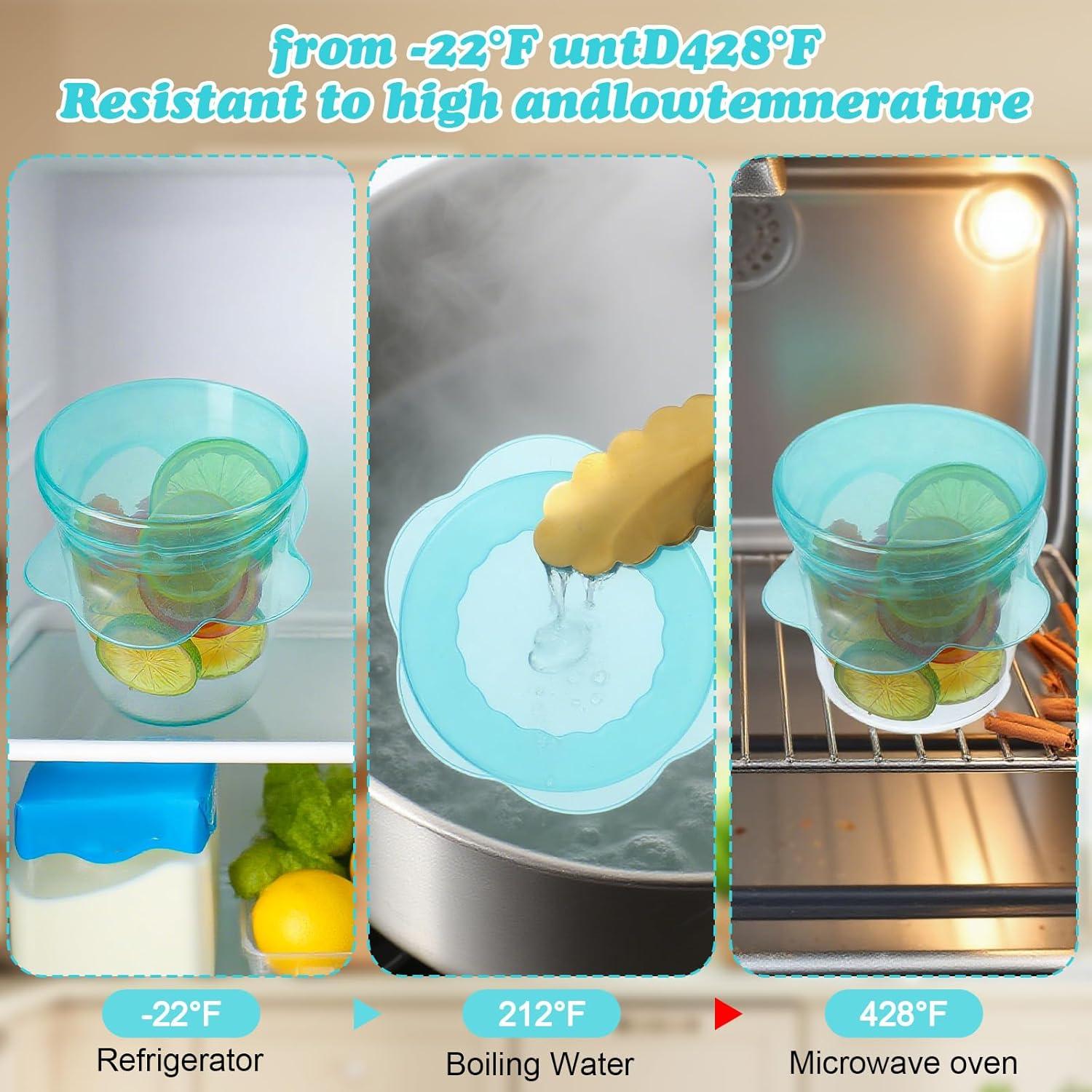 Tapa de Silicona ElevateTech 3 Pcs Reutilizables para Alimentos