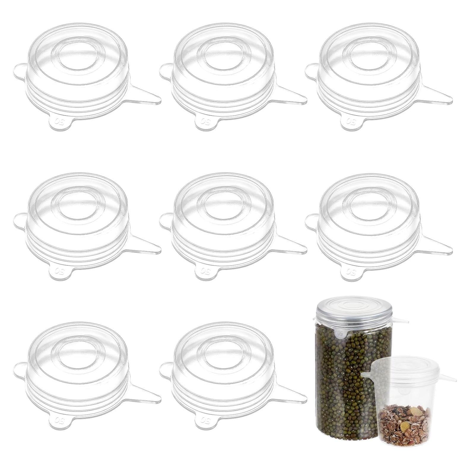 8 Tapas de Silicona Reutilizables YBEATY para Tarros y Botellas