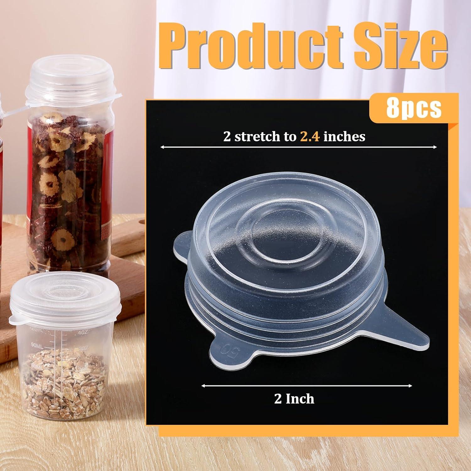 8 Tapas de Silicona Reutilizables YBEATY para Tarros y Botellas