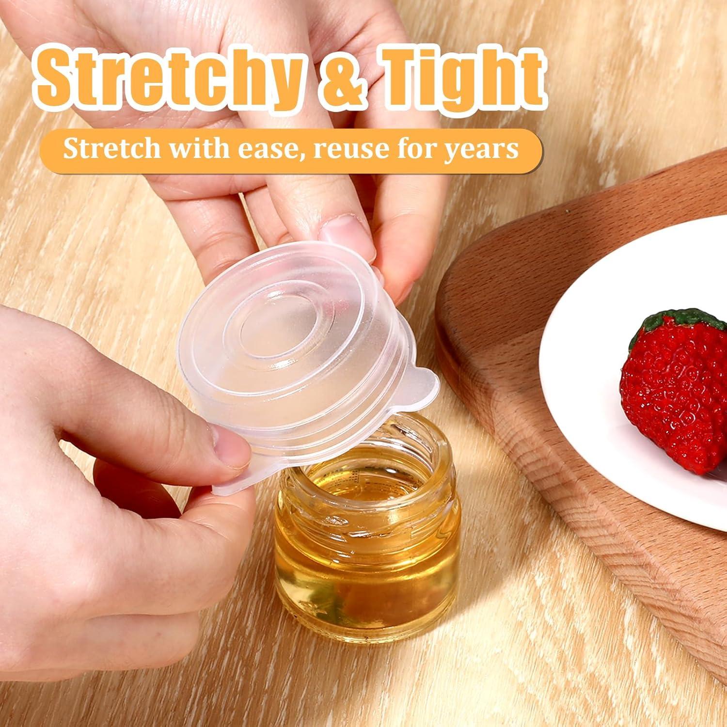 8 Tapas de Silicona Reutilizables YBEATY para Tarros y Botellas