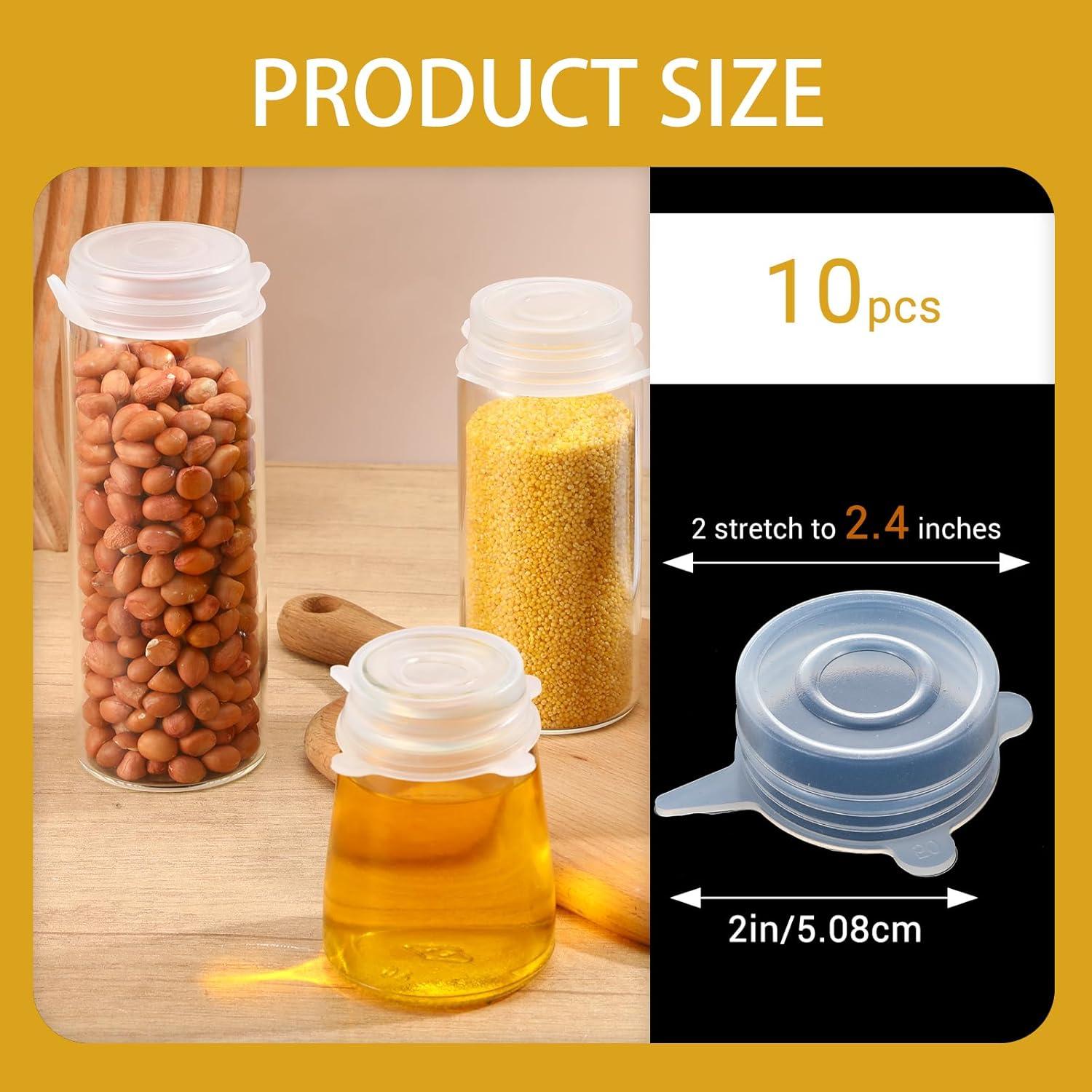 10 Tapas de Silicona Reutilizables Lusofie 5 cm para Alimentos