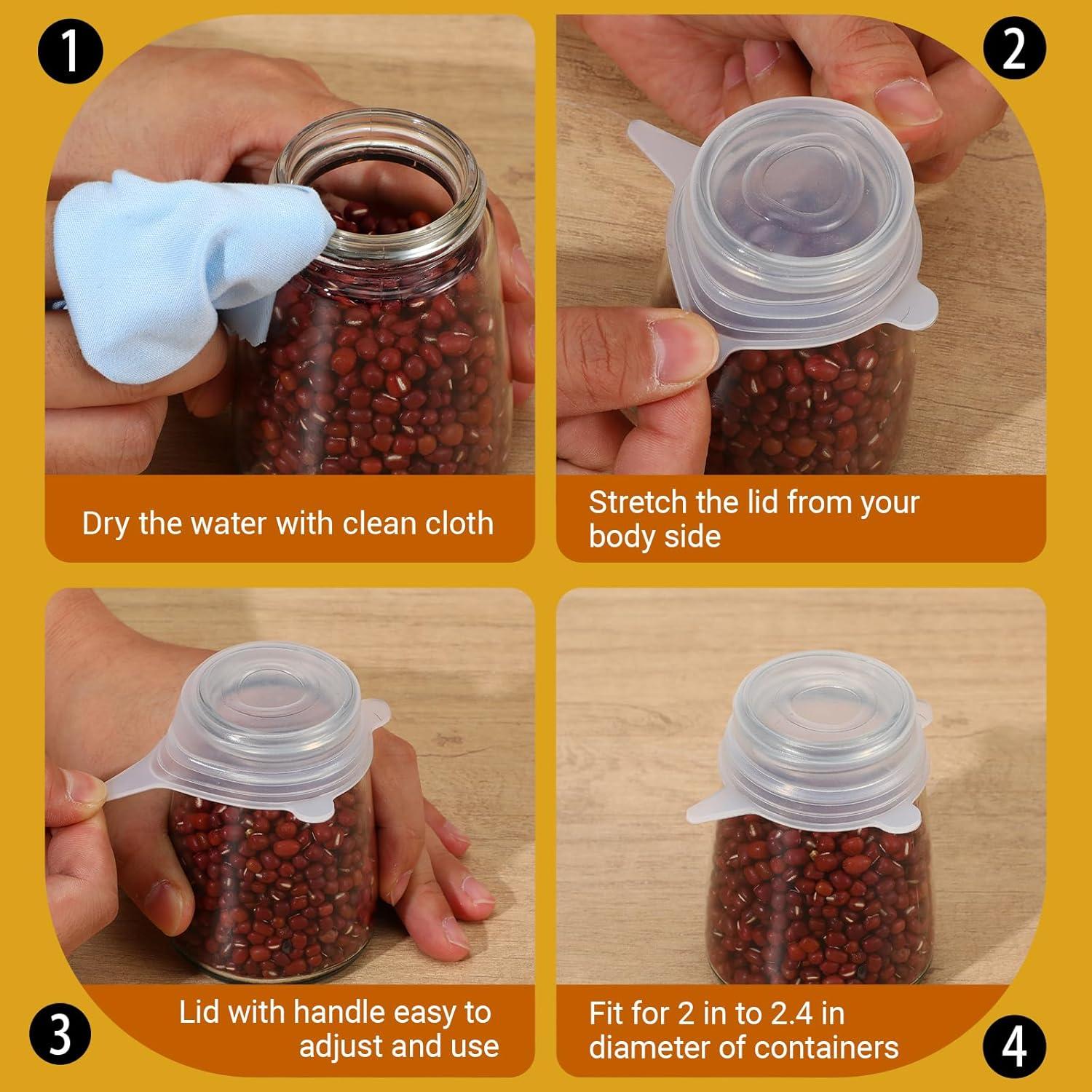 10 Tapas de Silicona Reutilizables Lusofie 5 cm para Alimentos