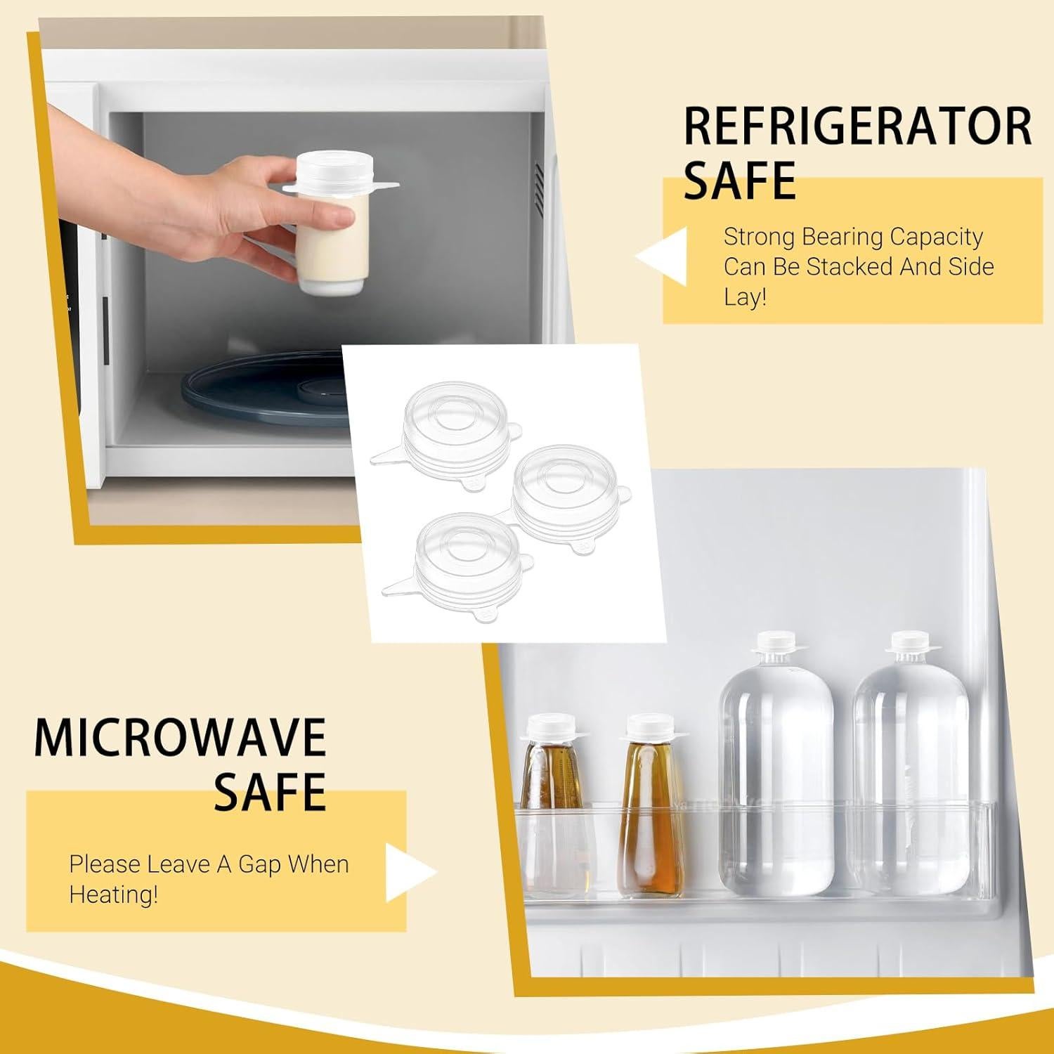 10 Tapas de Silicona Reutilizables Lusofie 5 cm para Alimentos