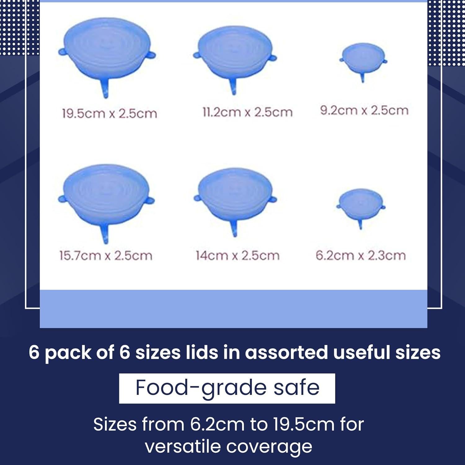 Tapas de Silicona Estirables Gadgetime USA - 6 Piezas