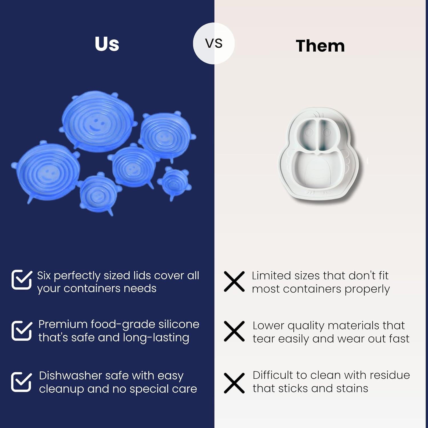 Tapas de Silicona Estirables Gadgetime USA - 6 Piezas