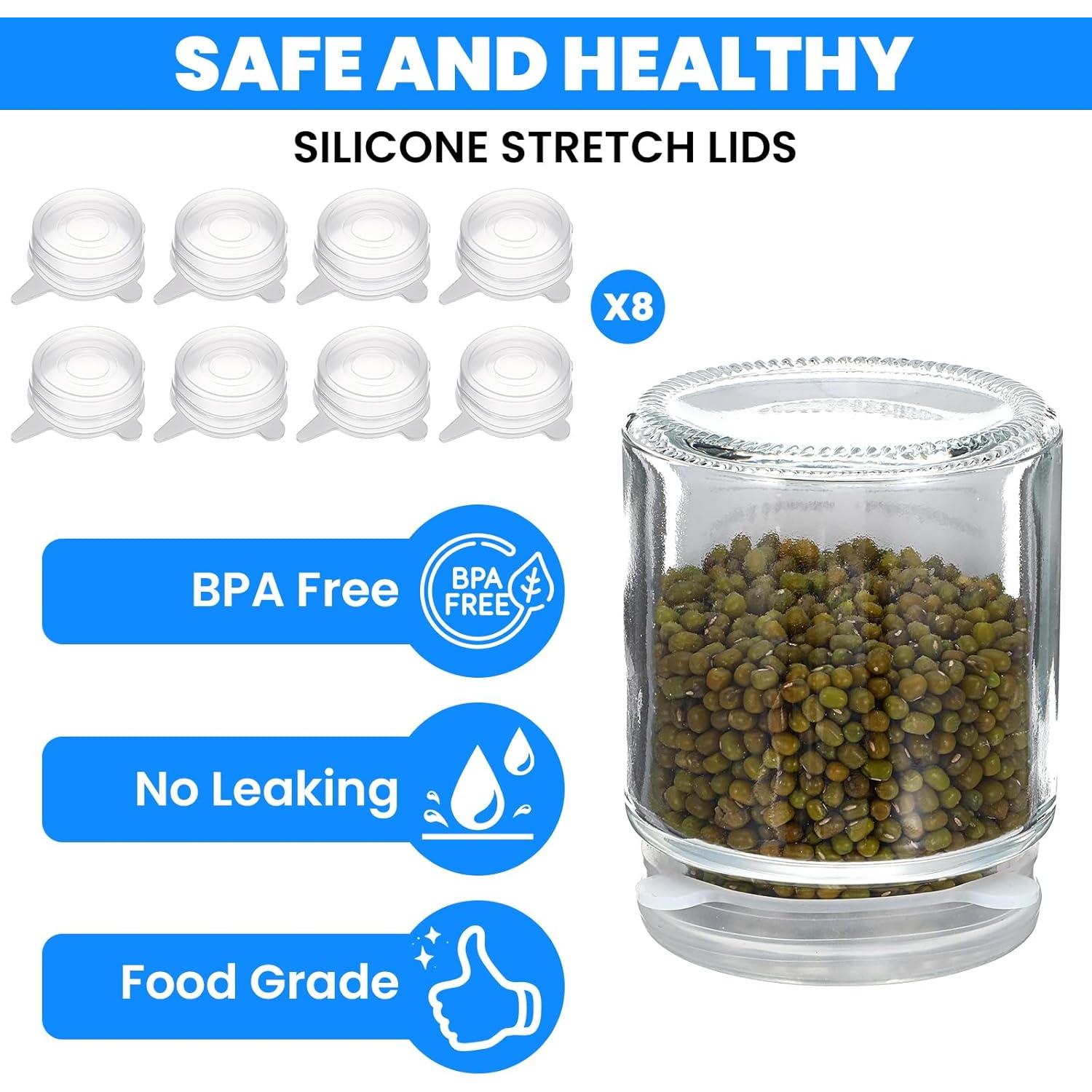 Tapa de Silicona Estirable Heclia 4.8 cm, Paquete de 8