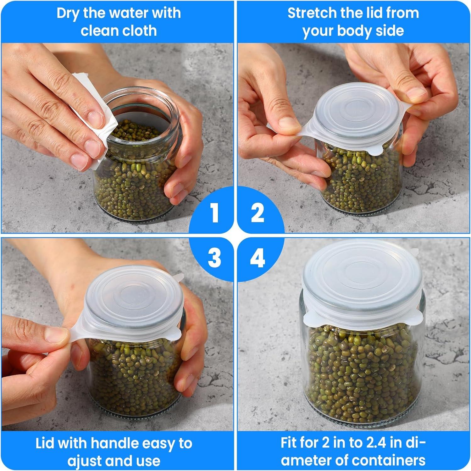 Tapa de Silicona Estirable Heclia 4.8 cm, Paquete de 8