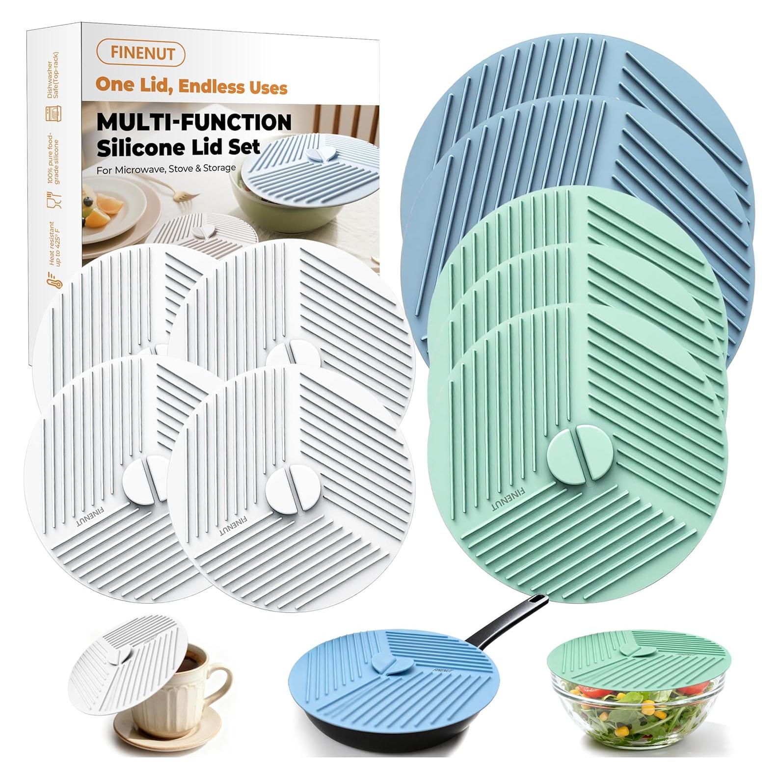 Tapas de Silicona 9 Piezas FINENUT, Resistentes al Calor