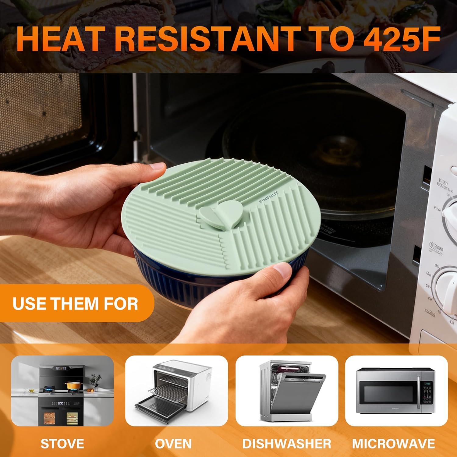 Tapas de Silicona 9 Piezas FINENUT, Resistentes al Calor
