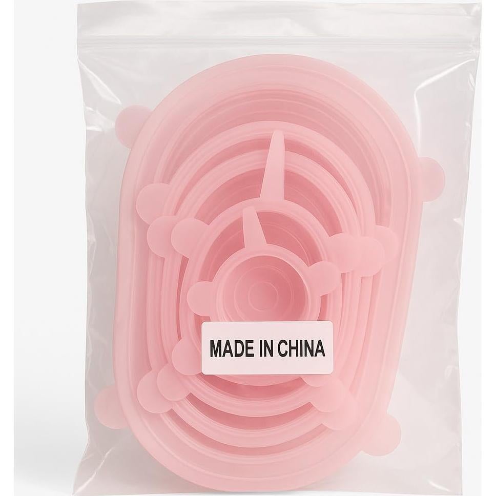 Juego de 6 Tapas de Silicona Estirables Genérico - Ecológicas y Reutilizables