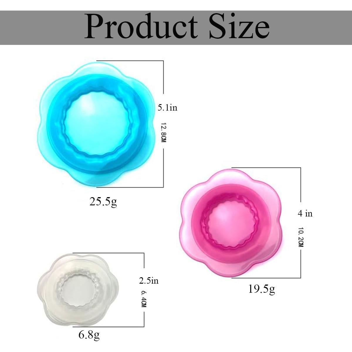 Juego de 3 tapas de silicona LITAITAI para alimentos