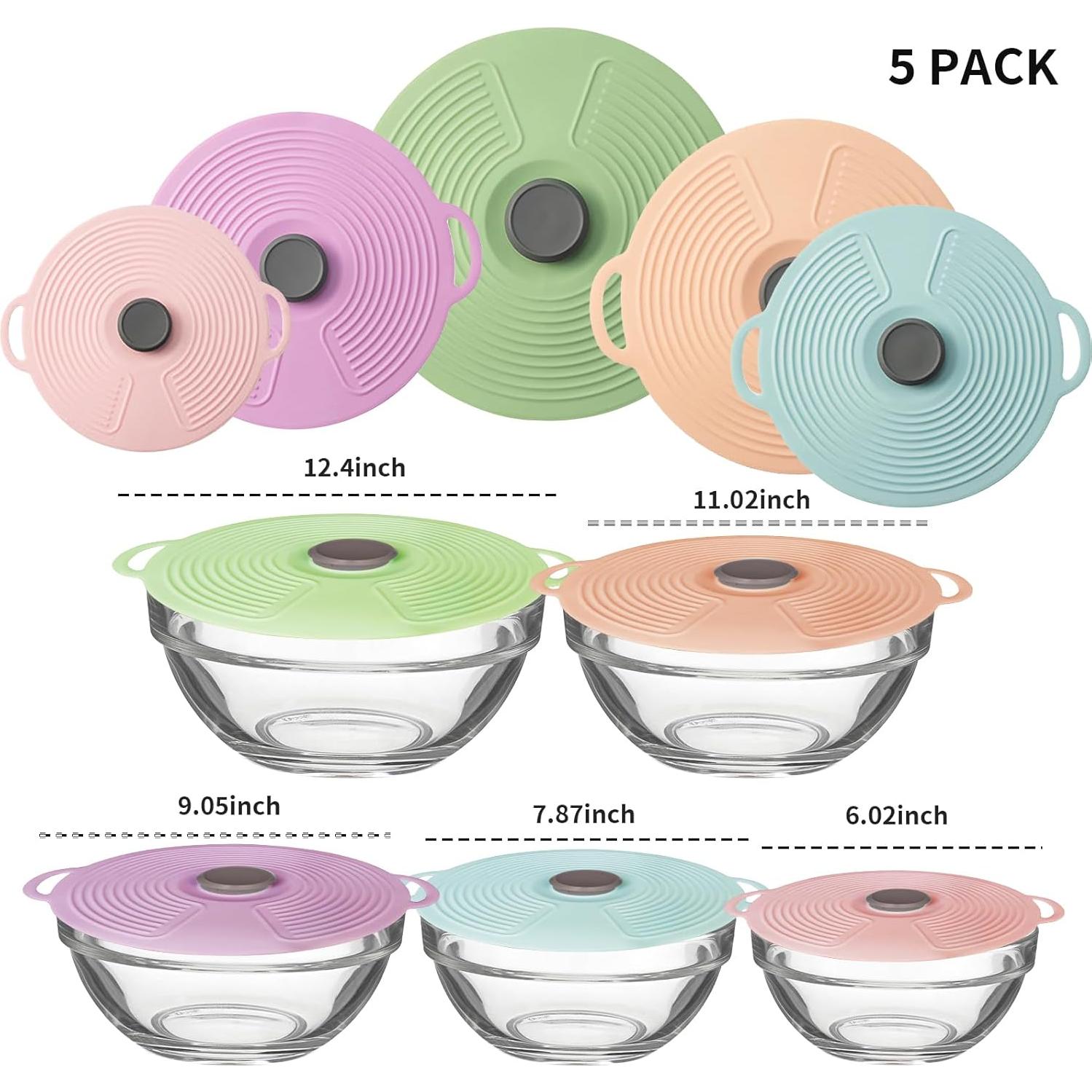Juego de 5 Tapas de Silicona MIWOGA Multicolor 6-32 cm