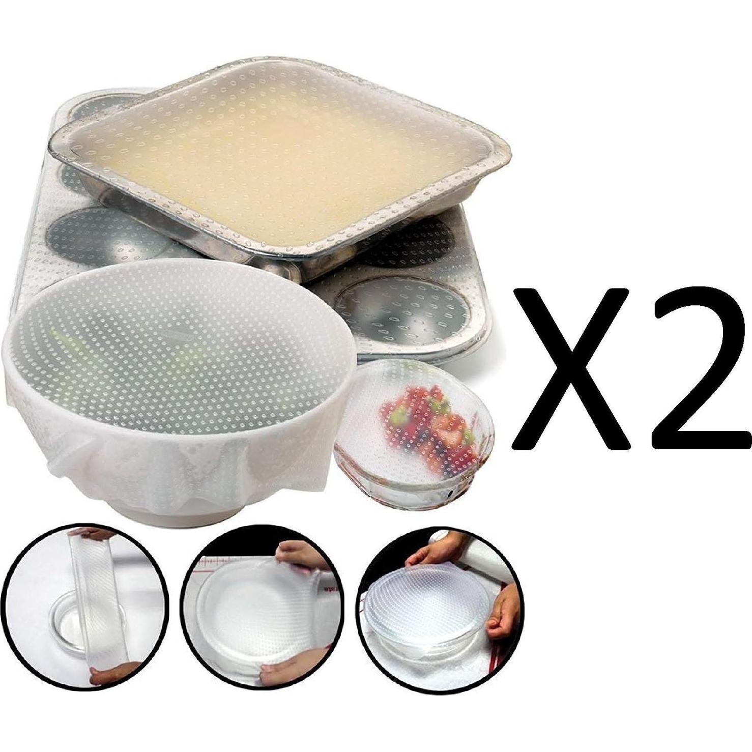 Cubiertas de Tazón de Silicona Norpro, Juego de 2, Transparentes