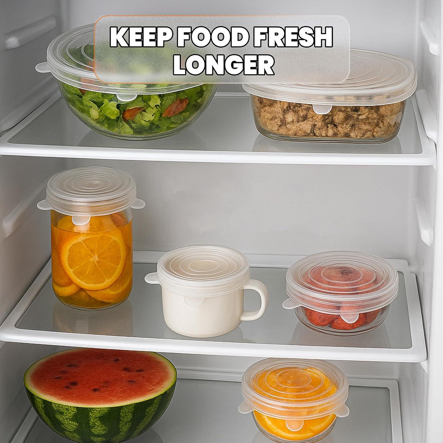 6 Tapas de Silicona Estirables Reutilizables - Genérico