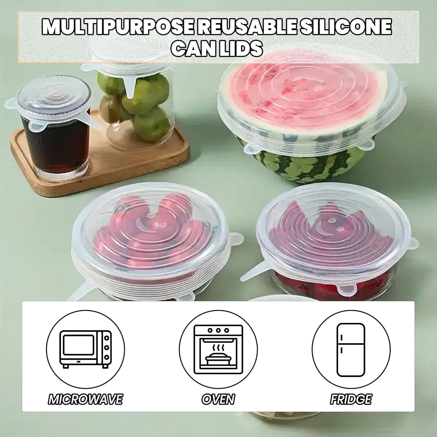 6 Tapas de Silicona Estirables Reutilizables - Genérico