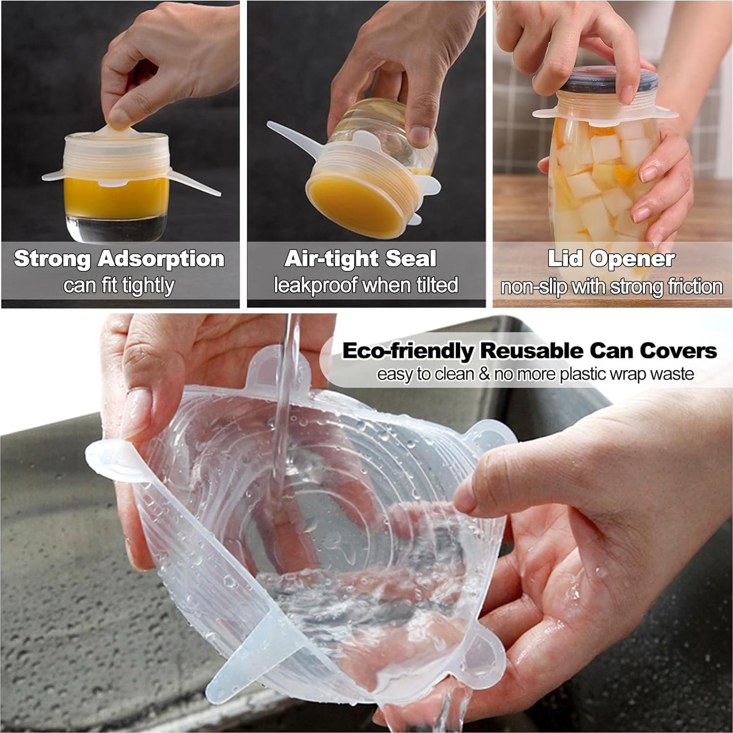 Cubiertas de Silicona Reutilizables Adpartner 8 Piezas 6.5cm-8.4cm