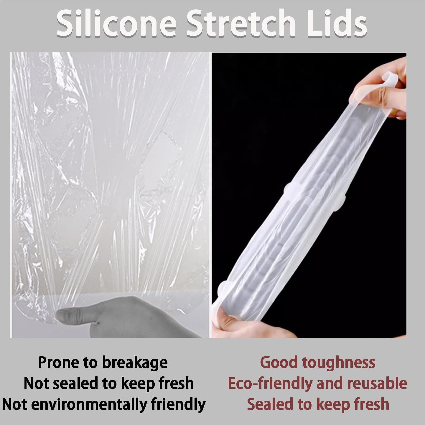 6 Tapas de Silicona Estirables Zisqerts 9.53 cm Reutilizables