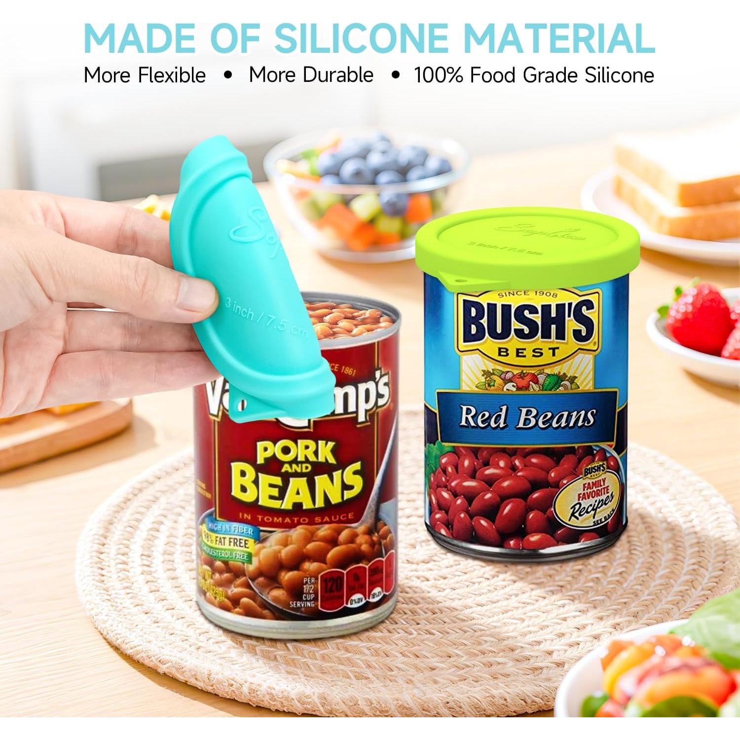 4 Tapas de Silicona Reutilizables SOPHICO 7.5cm para Latas