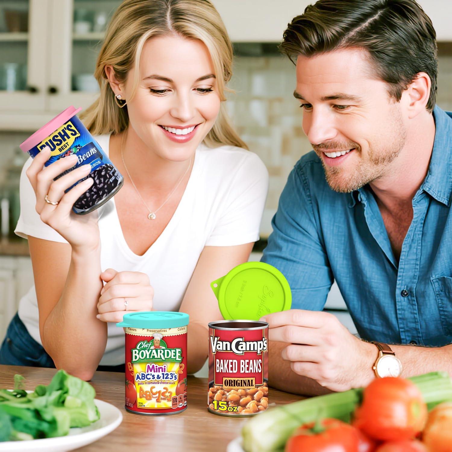 4 Tapas de Silicona Reutilizables SOPHICO 7.5cm para Latas