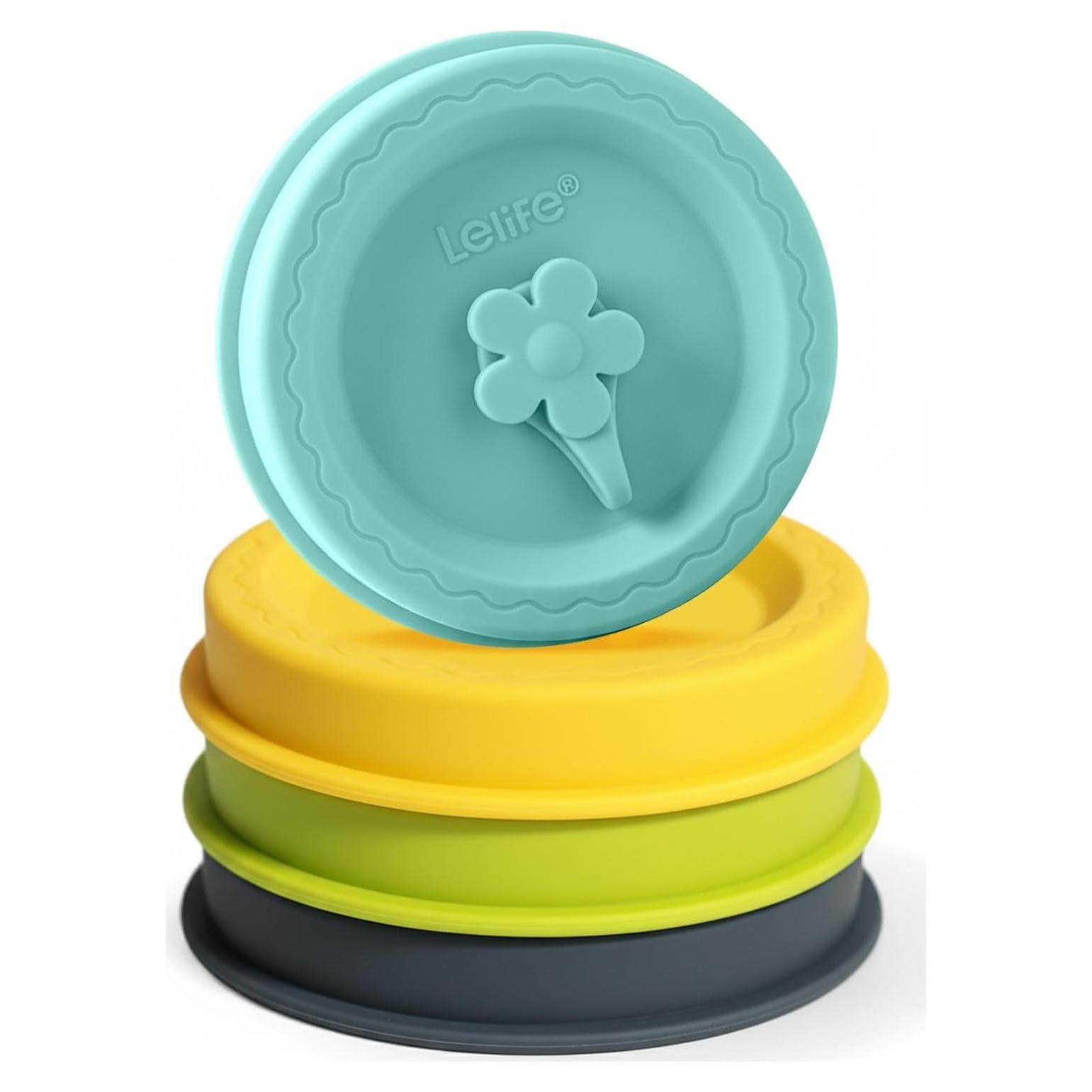 Tapa de Silicona Lelife para Frascos Mason 4 Pcs