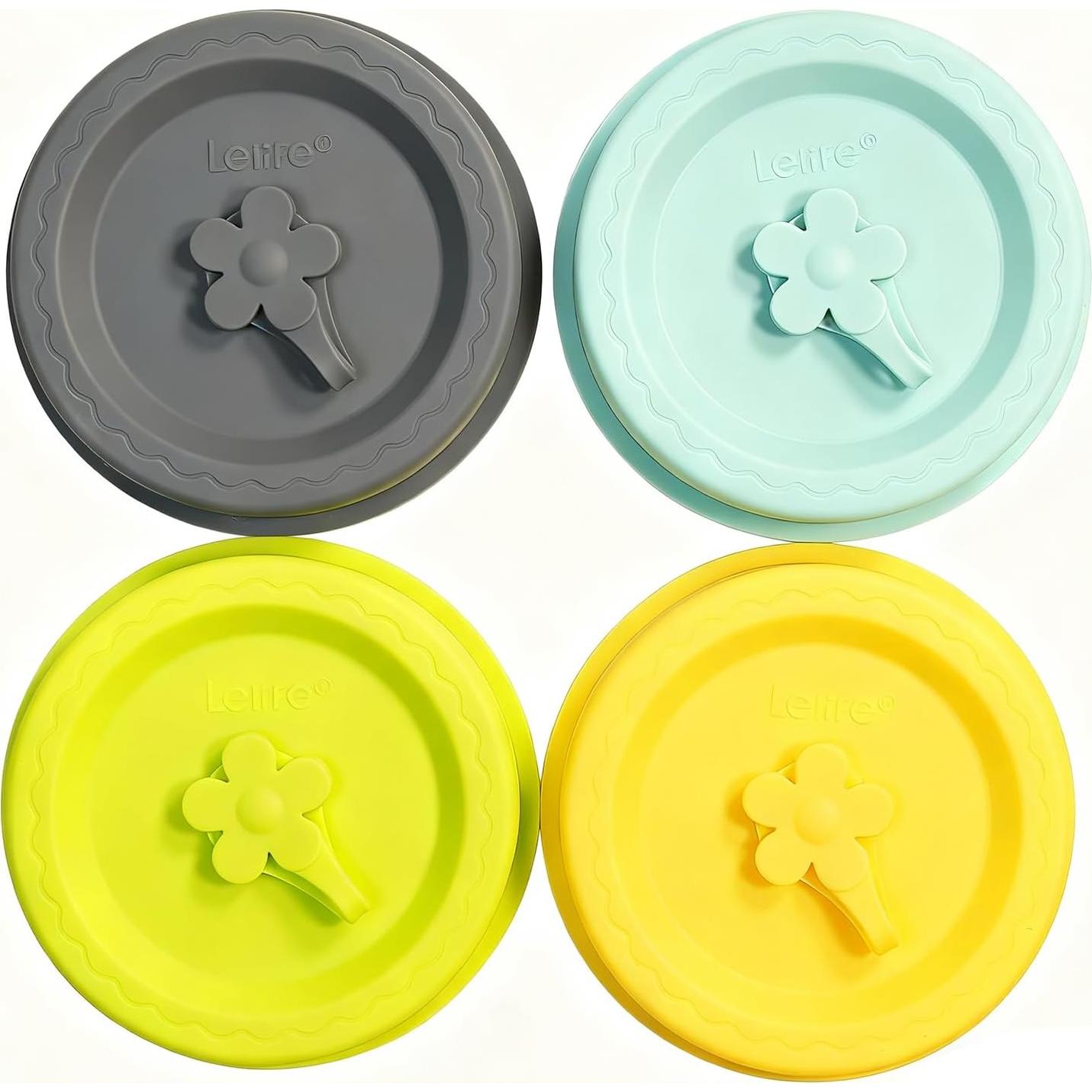 Tapa de Silicona Lelife para Frascos Mason 4 Pcs
