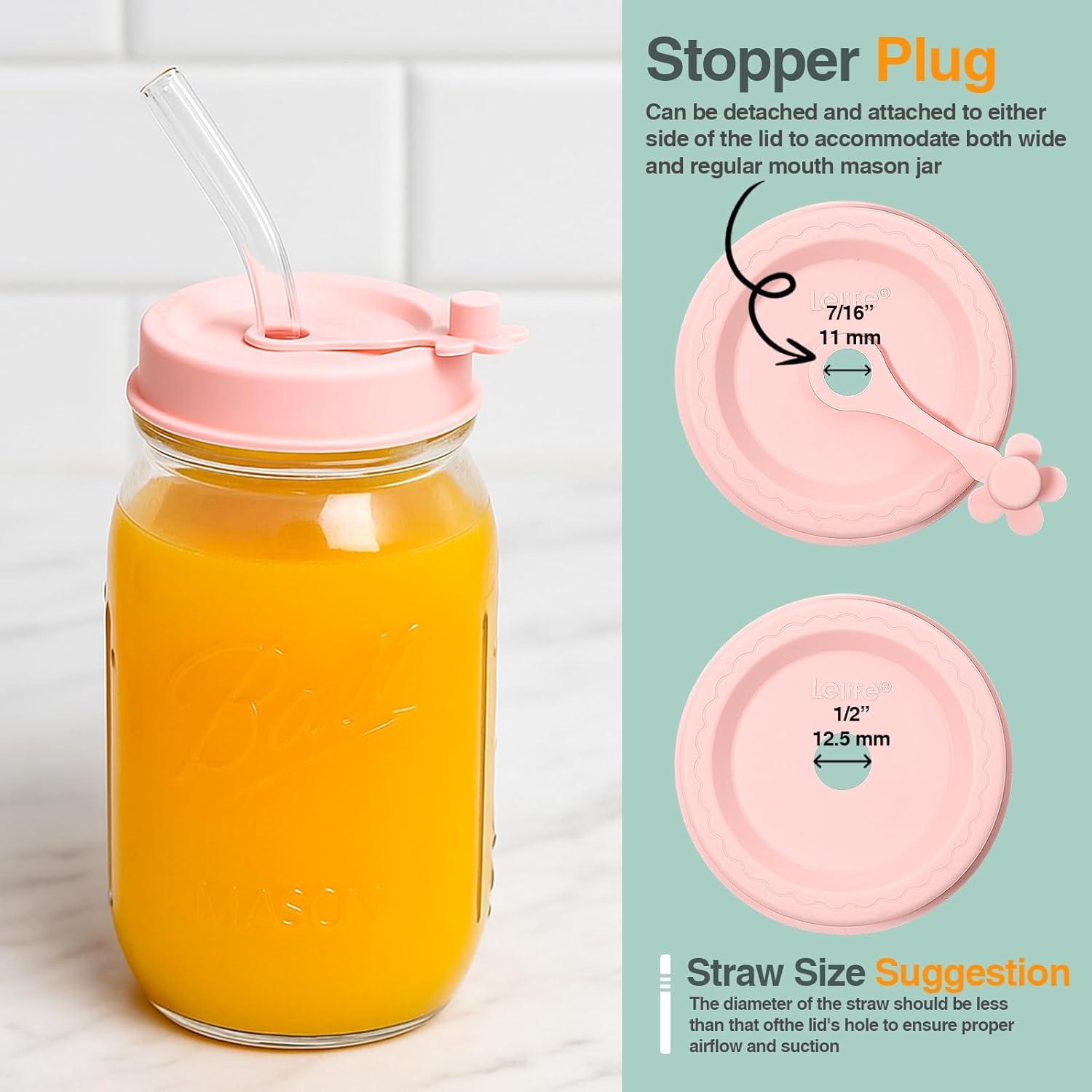 Tapa de Silicona Lelife para Frascos Mason 4 Pcs