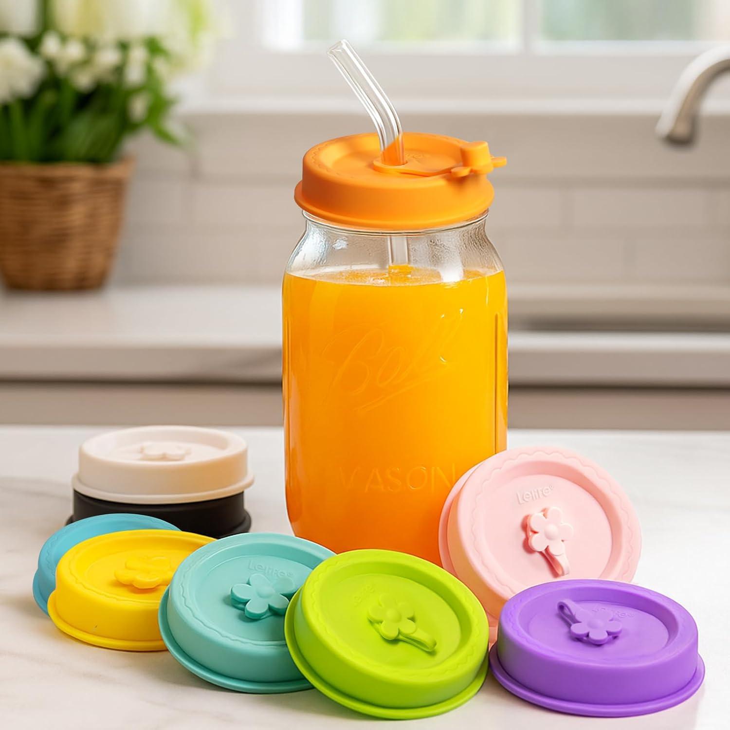 Tapa de Silicona Lelife para Frascos Mason 4 Pcs
