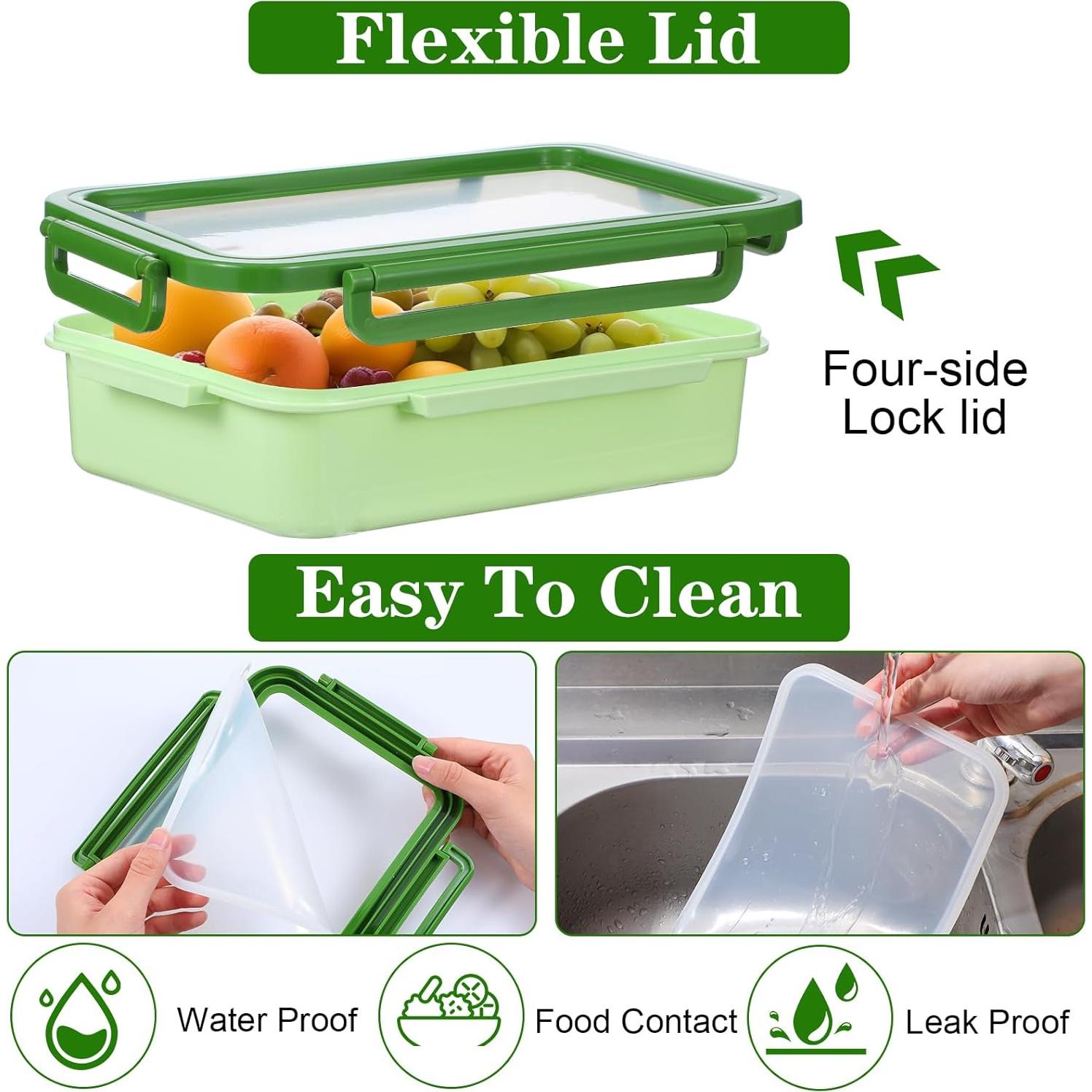 Juego de 2 Recipientes Herméticos de Silicona para Frutas