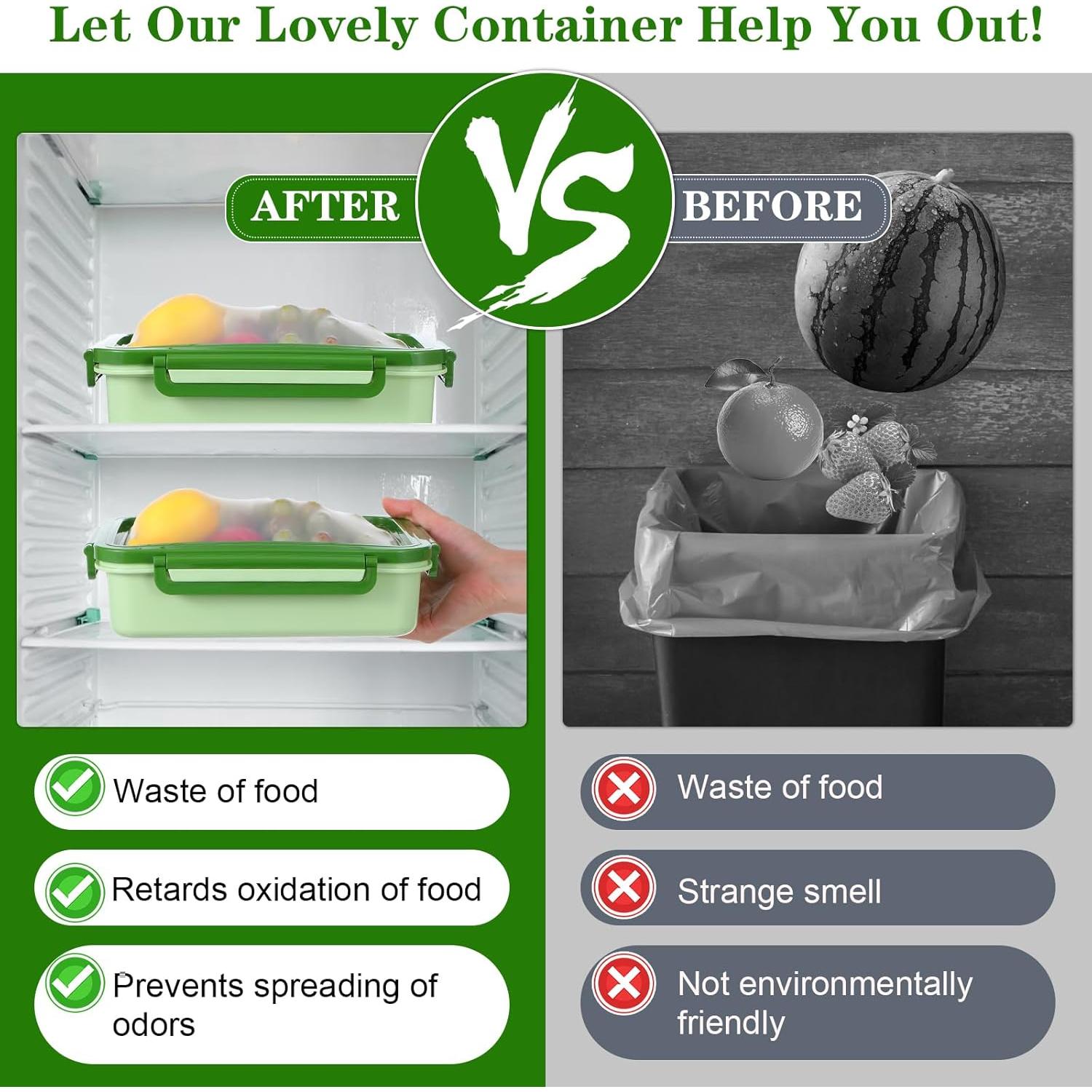 Juego de 2 Recipientes Herméticos de Silicona para Frutas