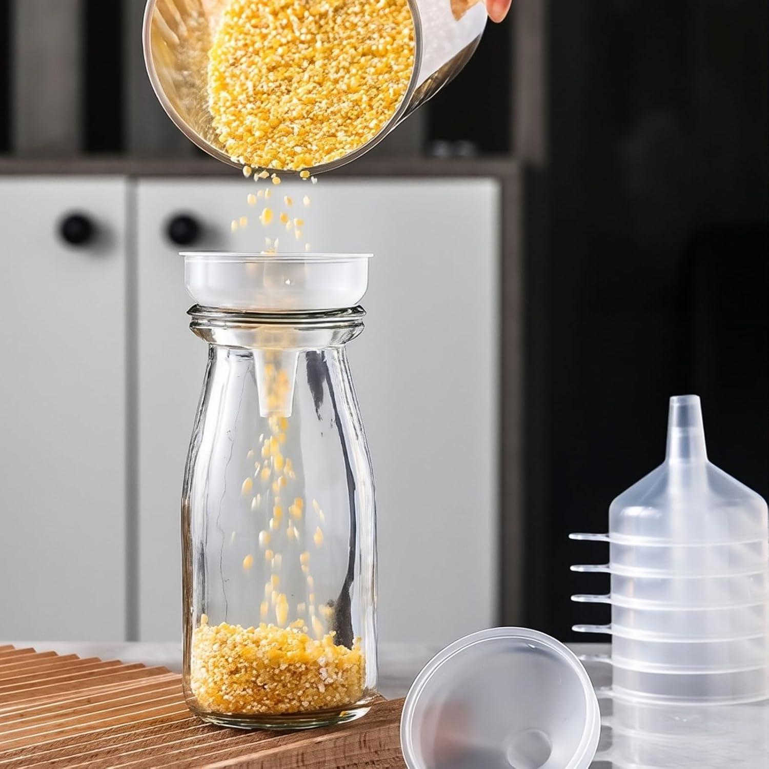 8 Mini Embudos de Plástico Asofelk 5x5.5cm para Cocina y Laboratorio